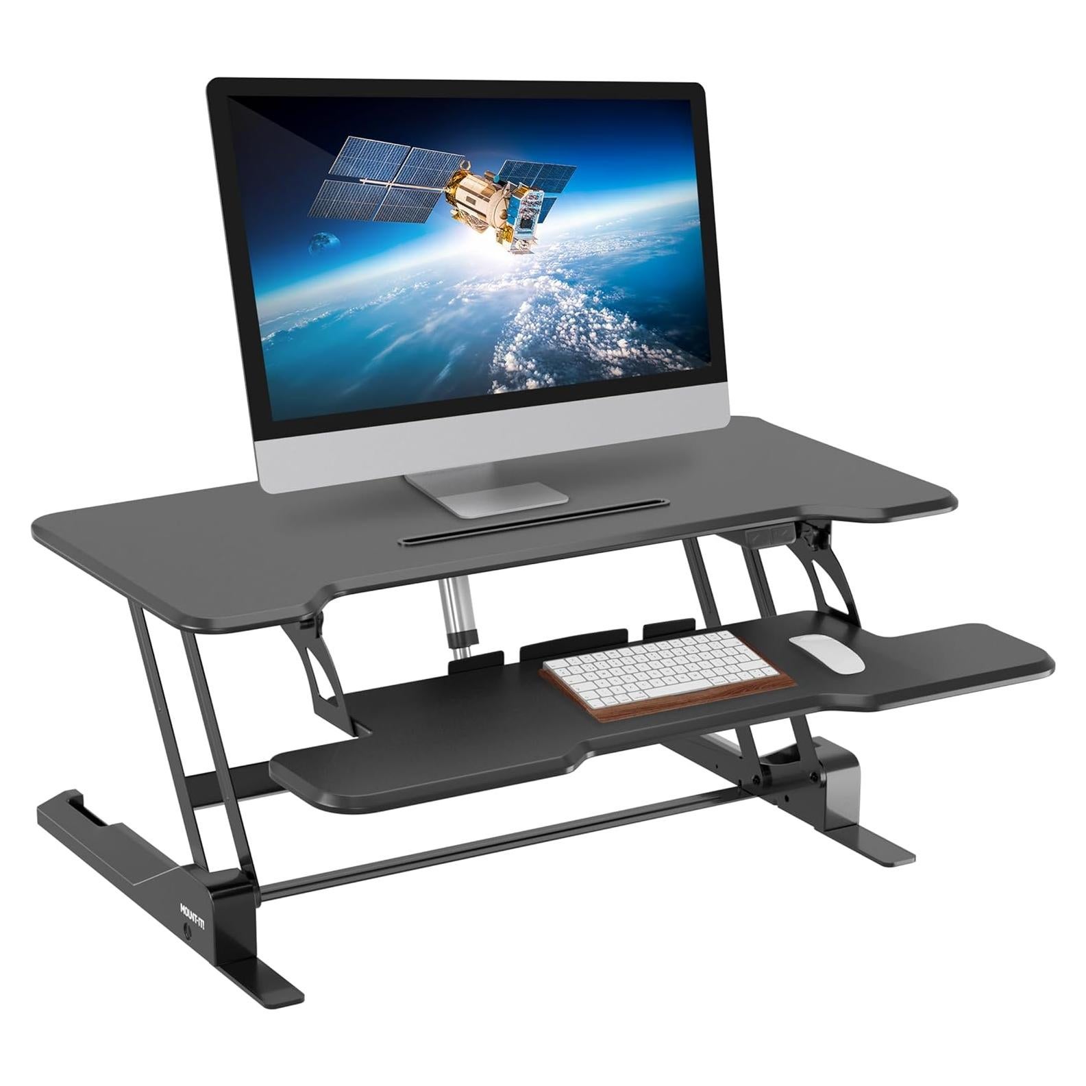 Convertidor de Escritorio Eléctrico Mount-It! 96.5 cm Negro