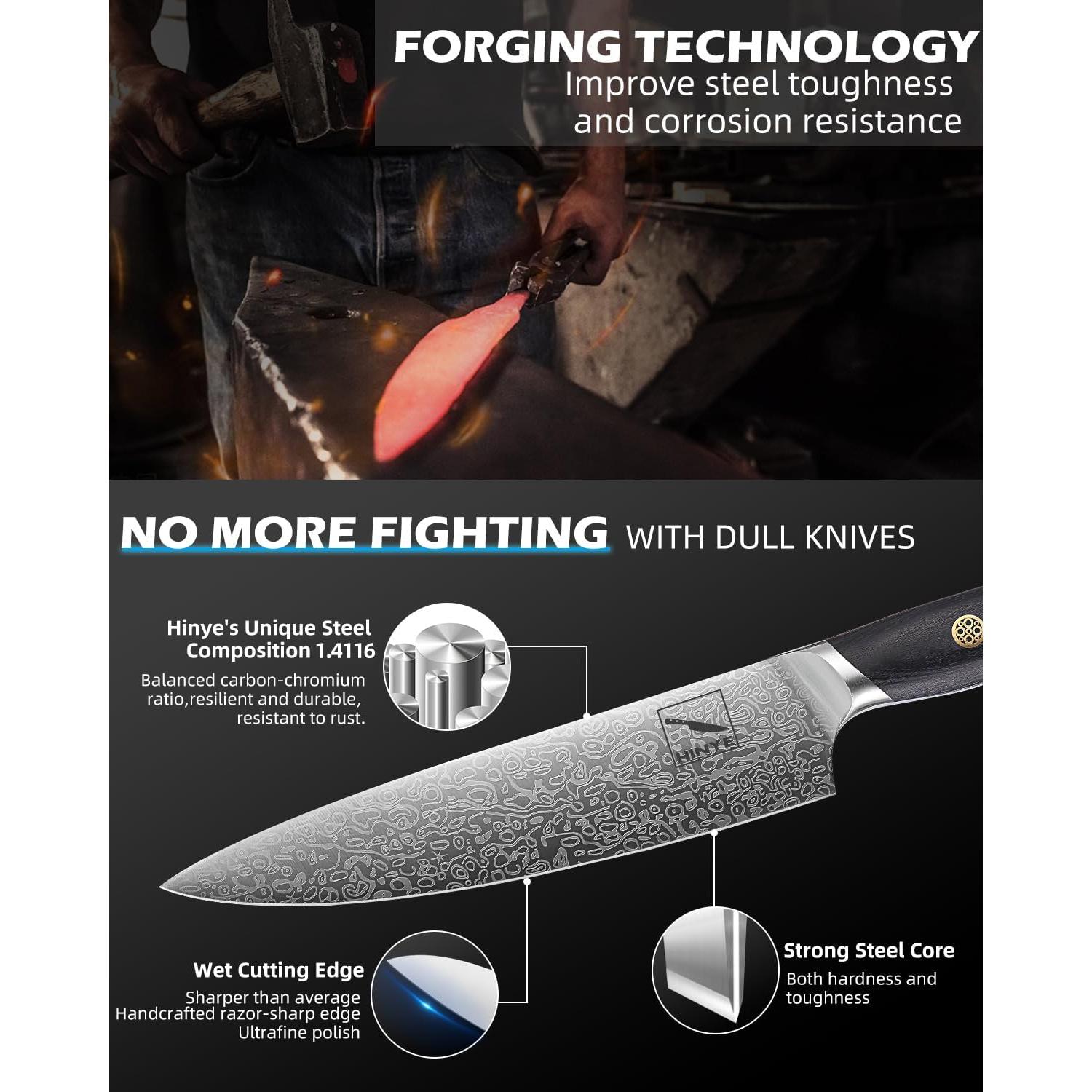 Cuchillo de Cocina Profesional Hinye 21.34 cm Acero Alemán