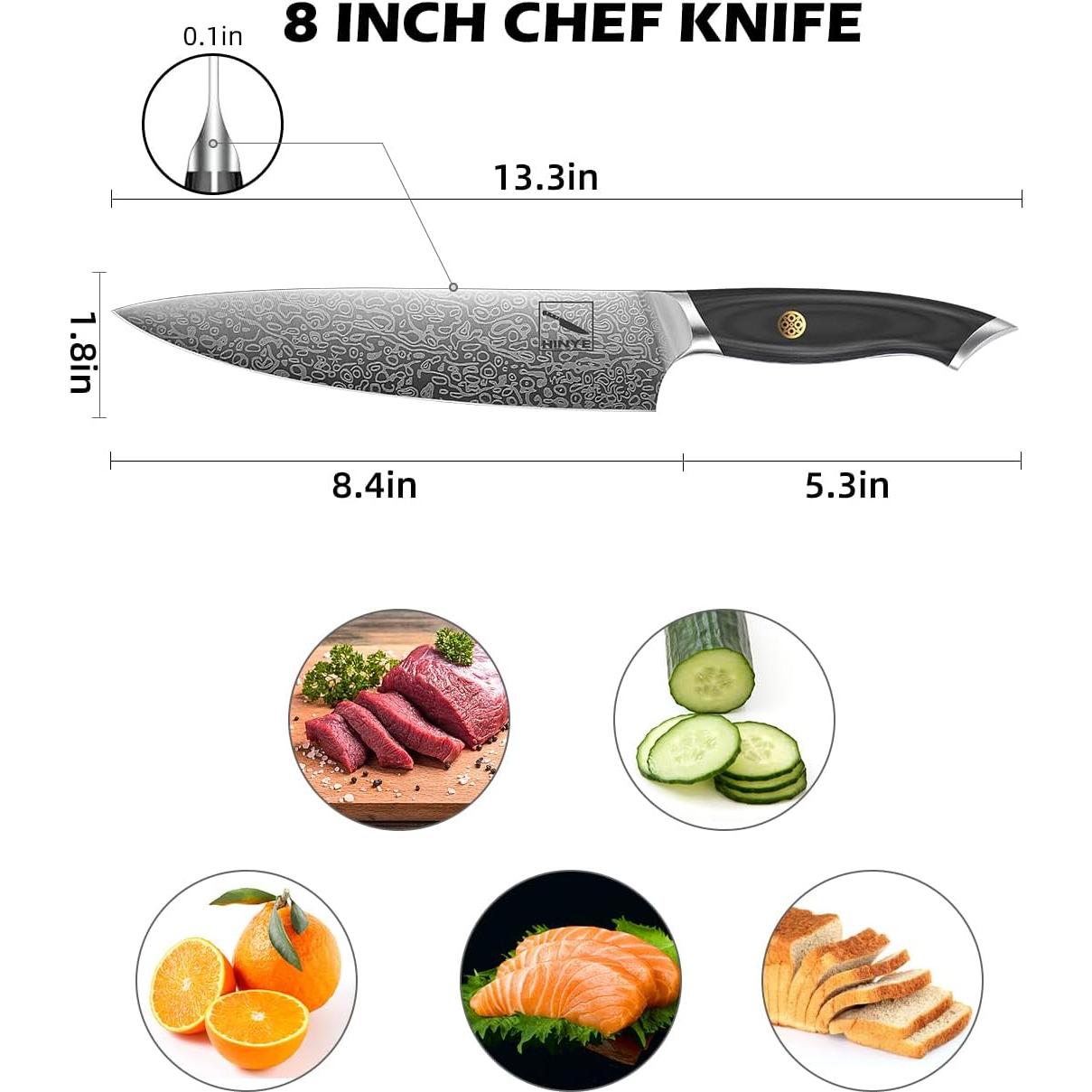 Cuchillo de Cocina Profesional Hinye 21.34 cm Acero Alemán