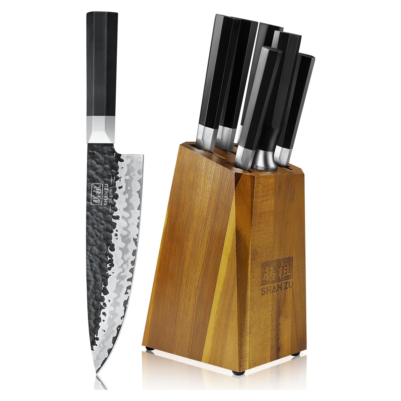 Set de Cuchillos Japoneses SHAN ZU 7 Piezas Acero 9Cr18MoV