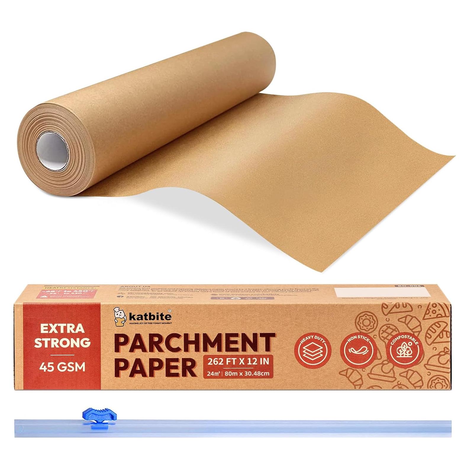 Rollo de Papel Pergamino Katbite 30.48cm x 79.92m Antiadherente
