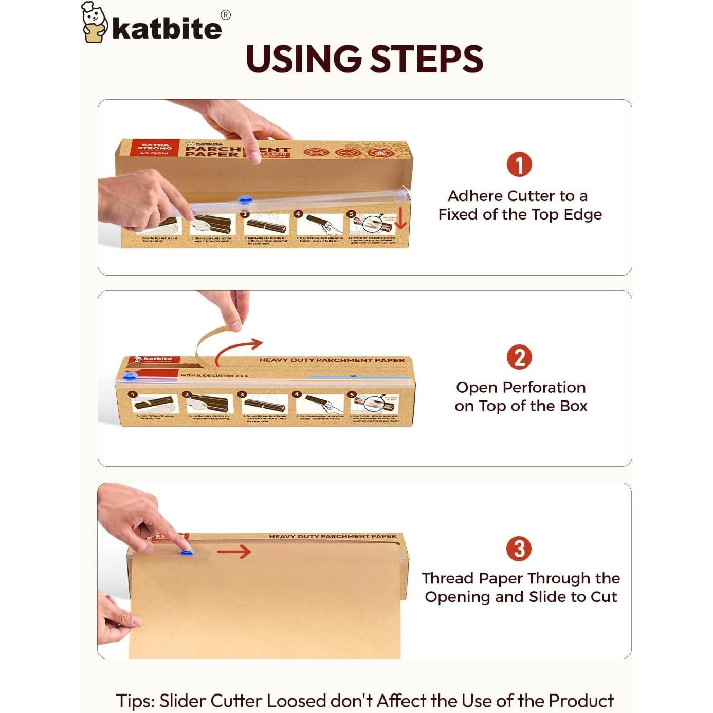 Rollo de Papel Pergamino Katbite 30.48cm x 79.92m Antiadherente