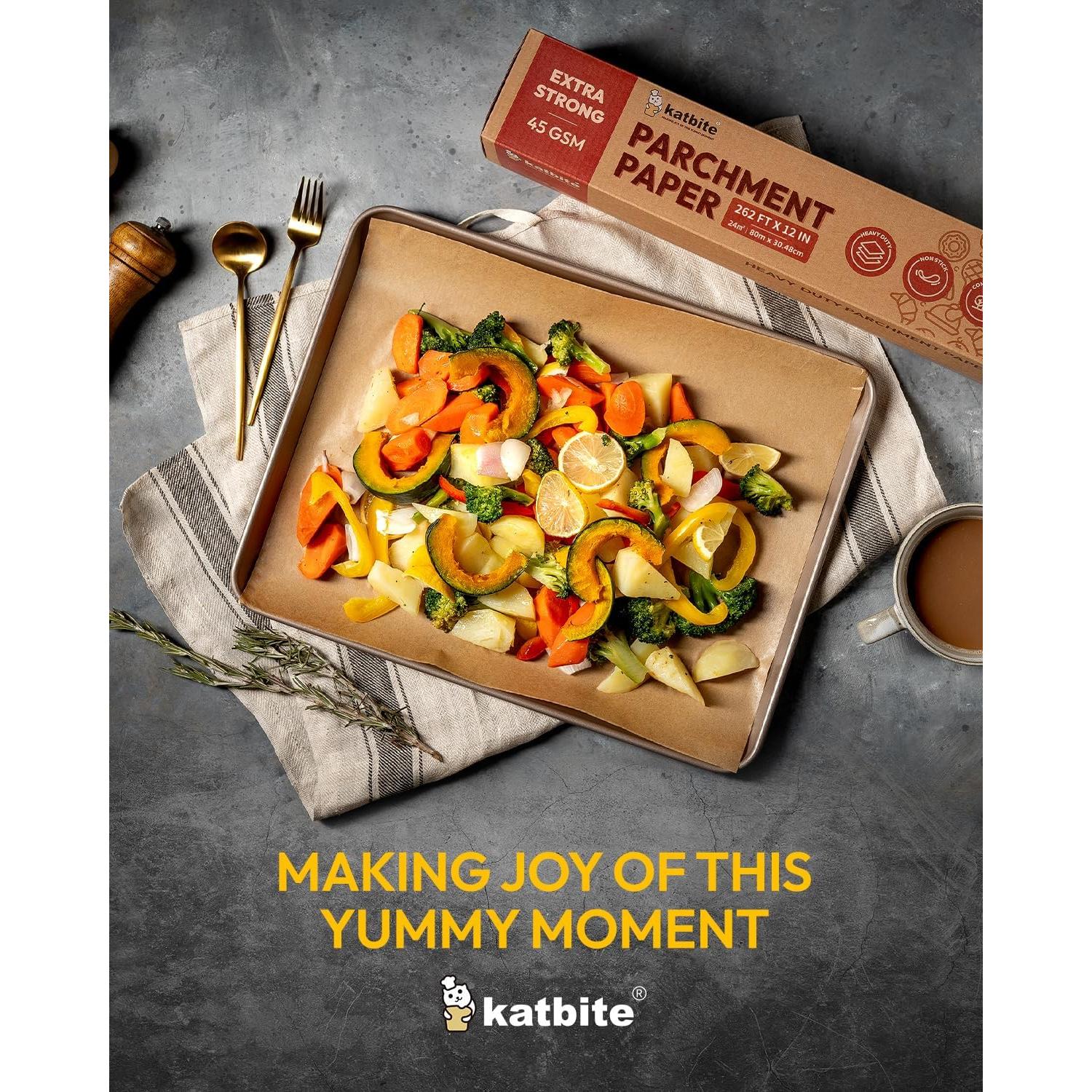 Rollo de Papel Pergamino Katbite 30.48cm x 79.92m Antiadherente