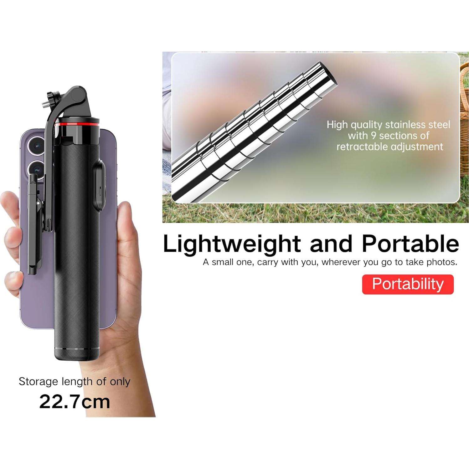 Trípode para Selfies ForgeRay C13 1.32m con Control Remoto