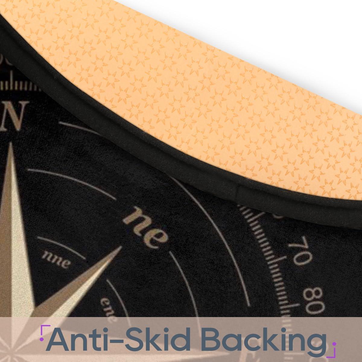 Alfombra Circular Antideslizante Bardic Rosa de Compás 160cm