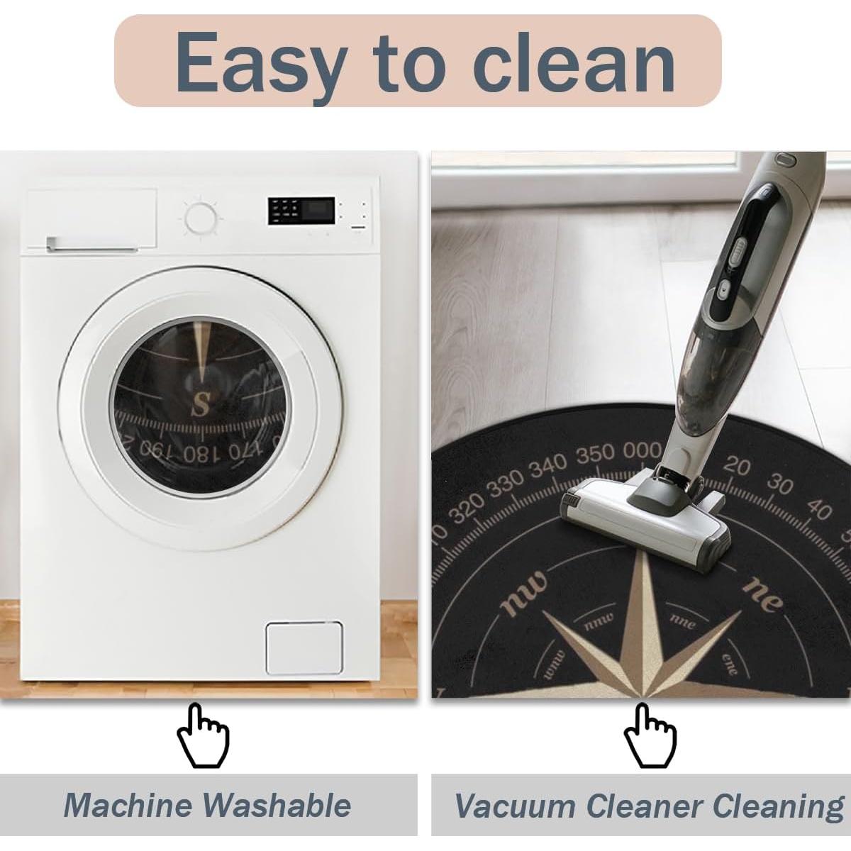 Alfombra Circular Antideslizante Bardic Rosa de Compás 160cm