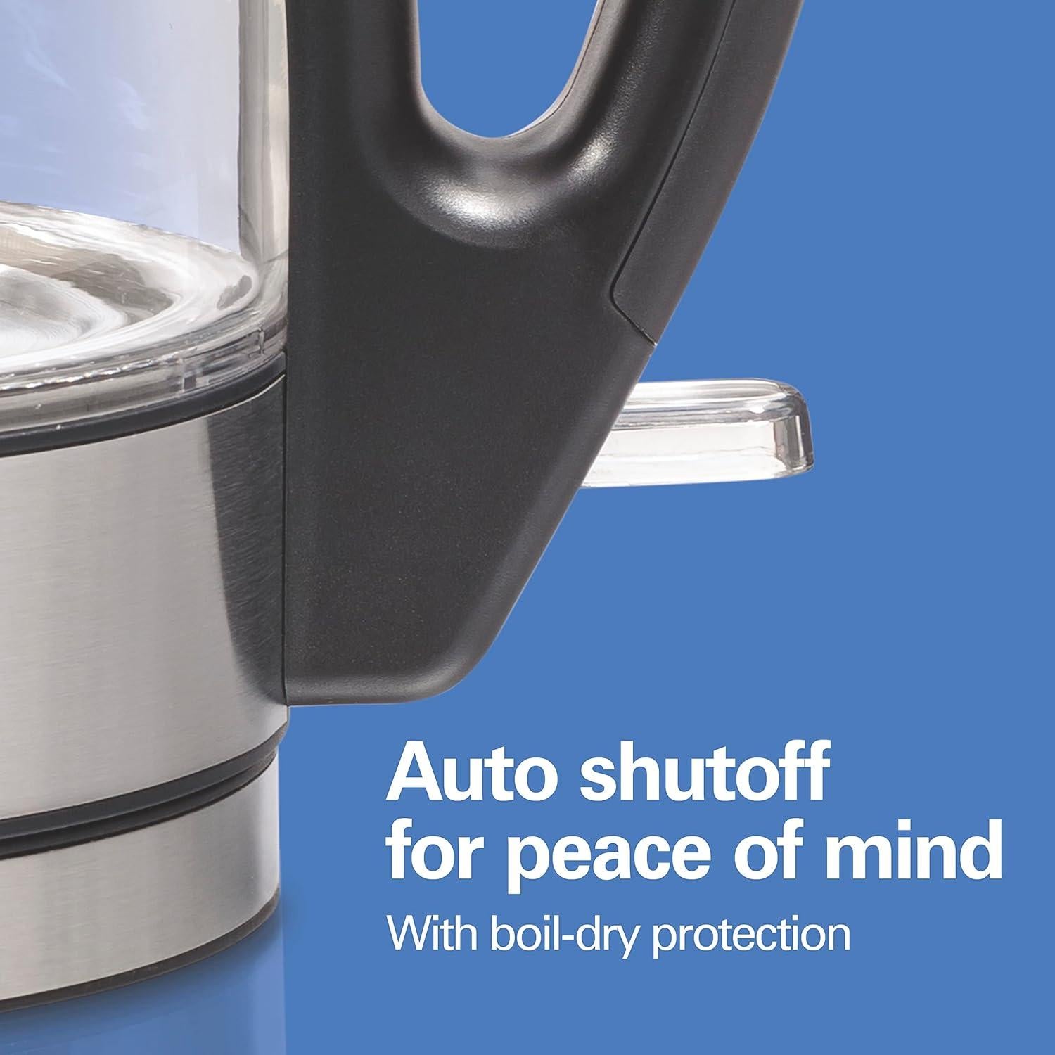 Hervidor Eléctrico de Vidrio Hamilton Beach 1L 1500W Apagado Automático