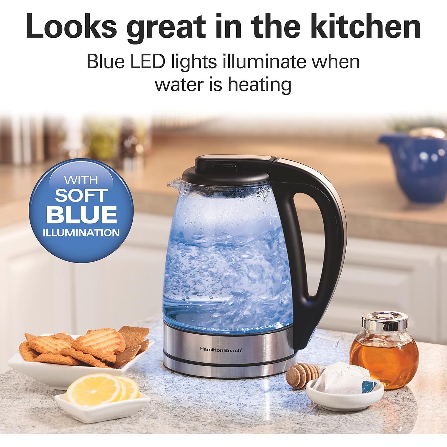 Hervidor Eléctrico de Vidrio Hamilton Beach 1L 1500W Apagado Automático