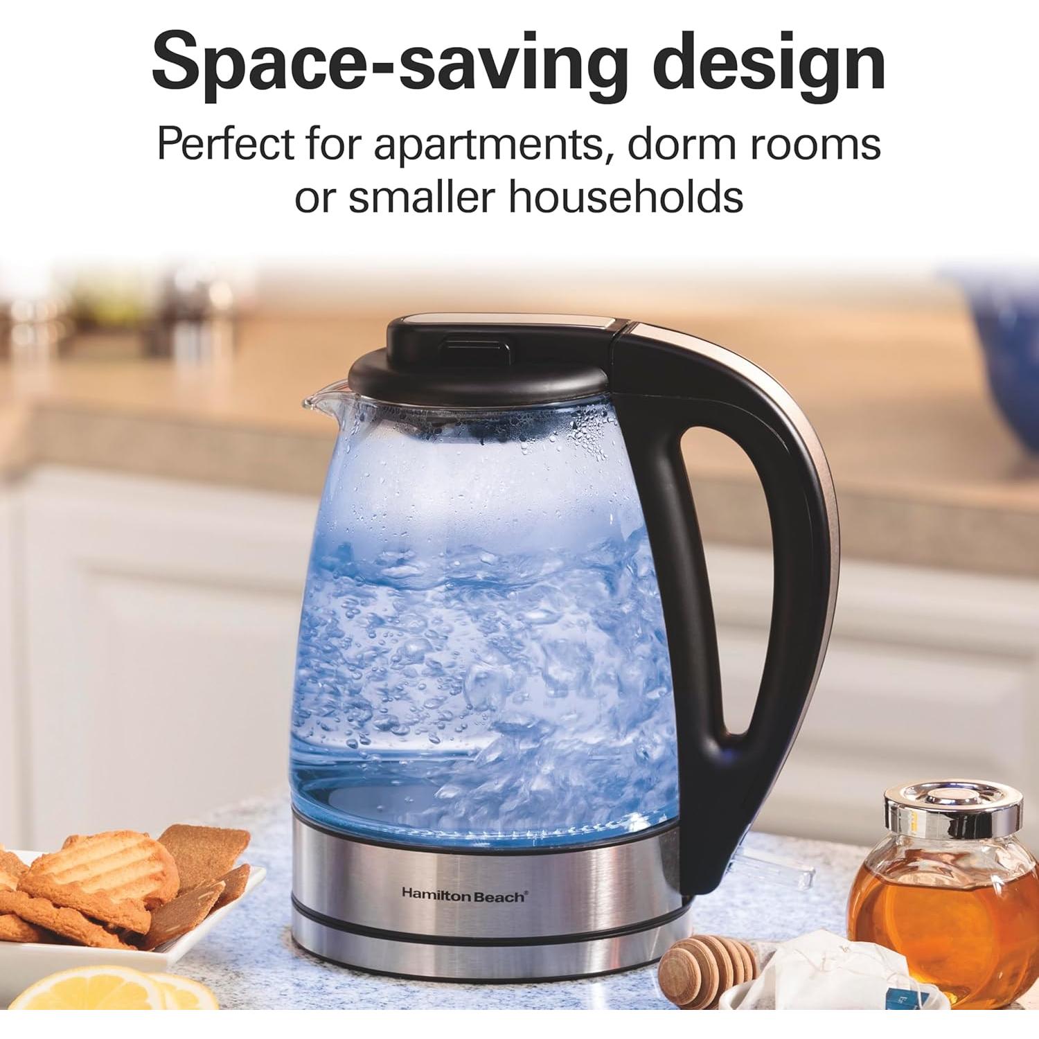 Hervidor Eléctrico de Vidrio Hamilton Beach 1L 1500W Apagado Automático