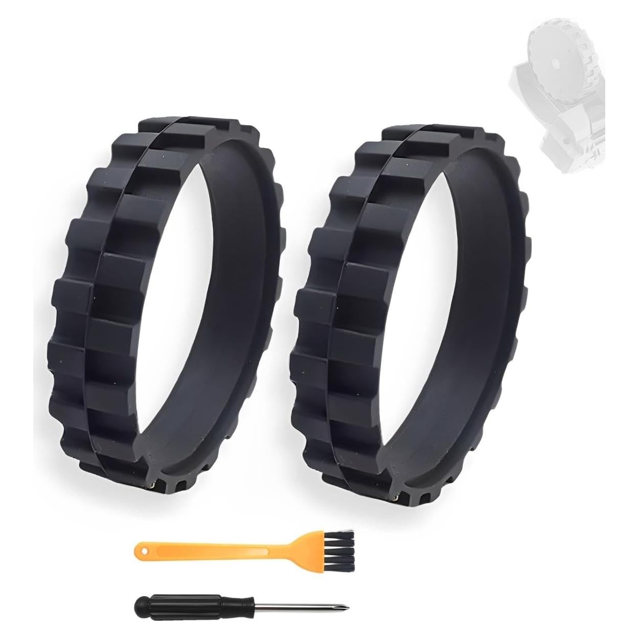 2 Neumáticos de Reemplazo Antideslizantes para Robot Aspiradora YurMemo