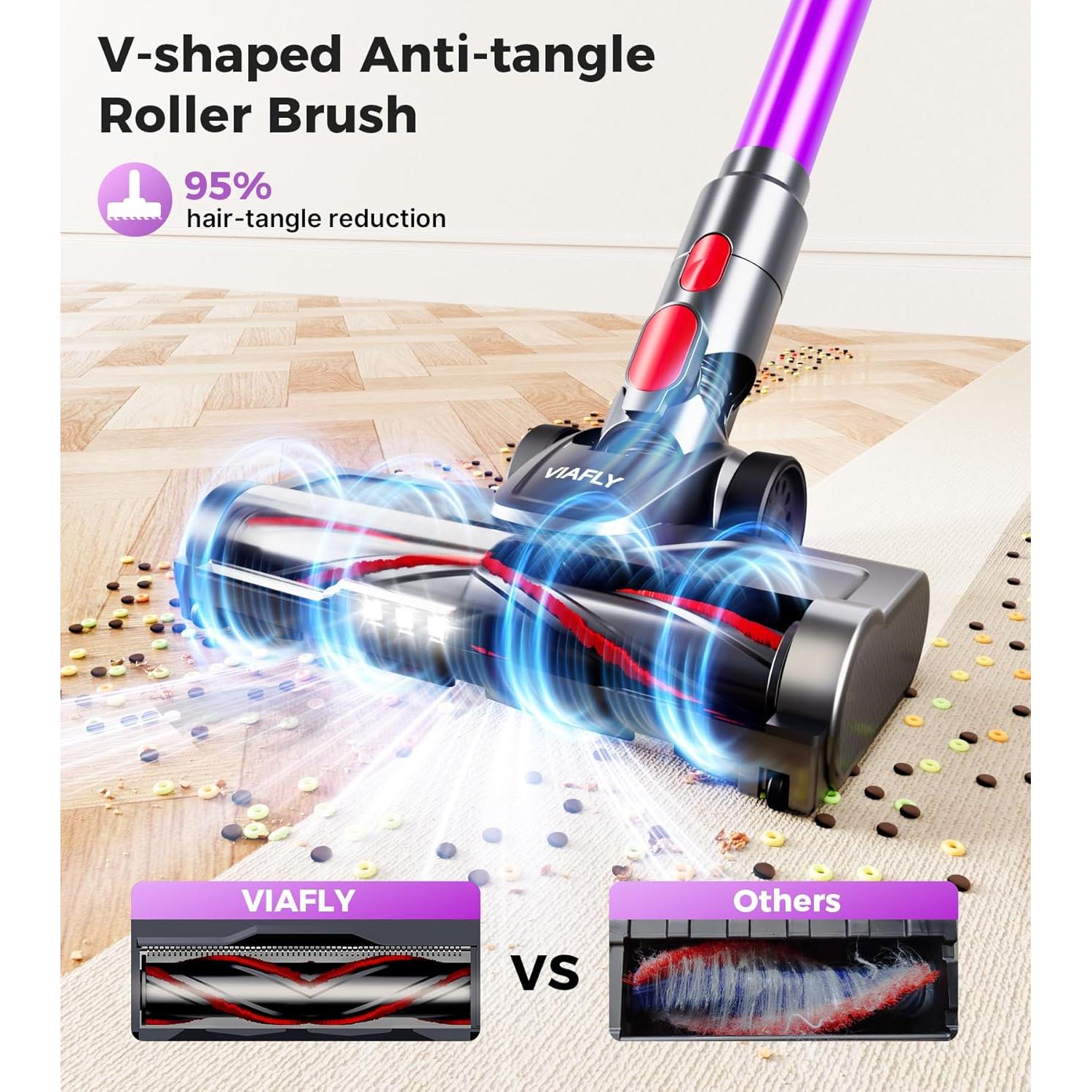 Aspiradora Inalámbrica VIAFLY V16PRO-3 500W 40KPA 60Min