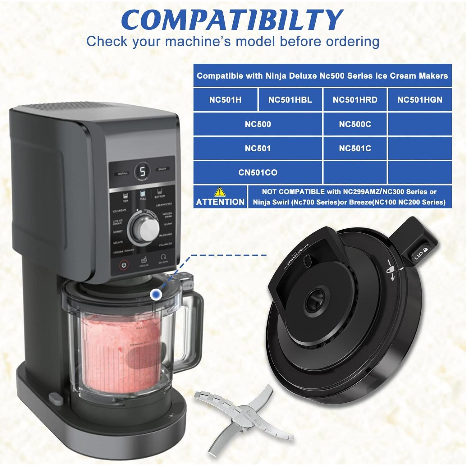 Tapa de Tazón Externo Ninja NC500 con Paleta y Cuchilla