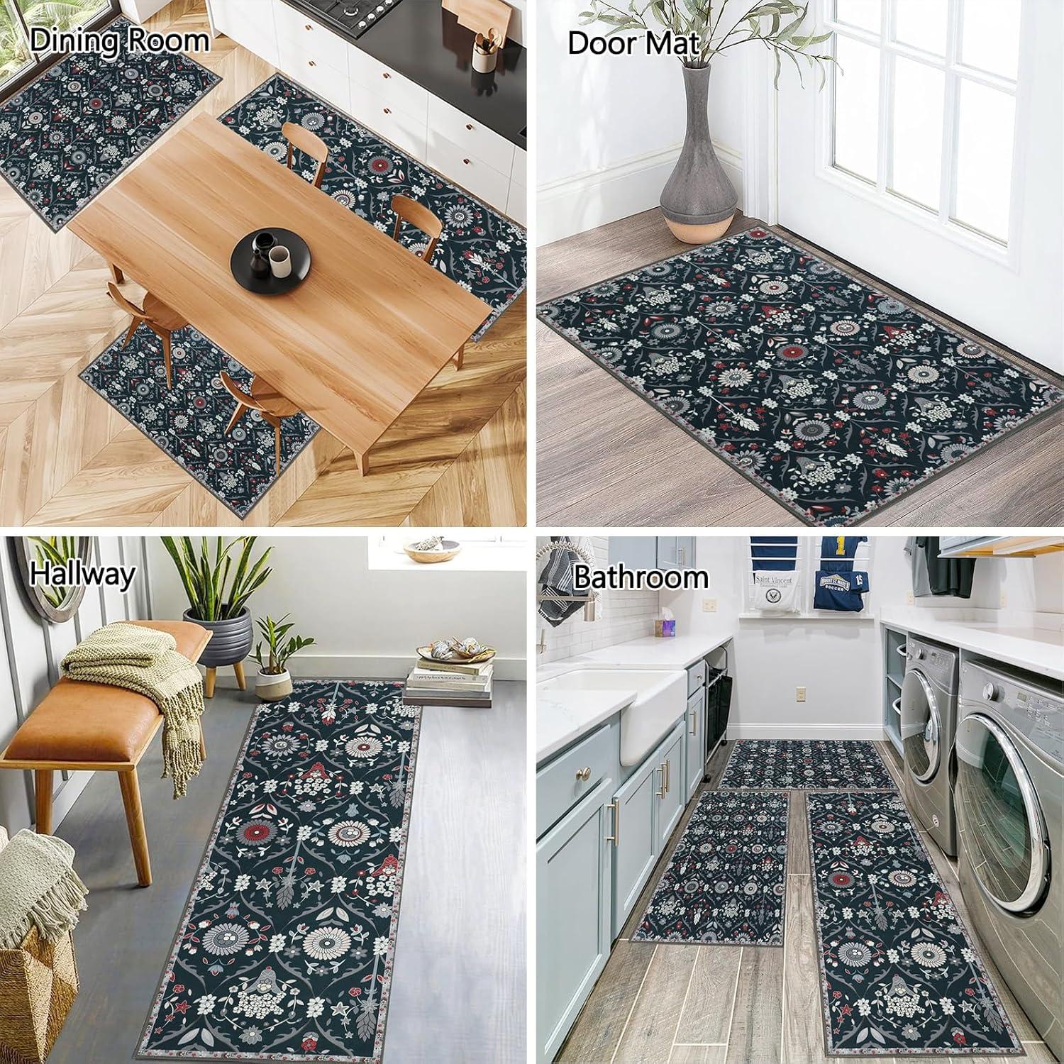 Conjunto de Alfombrillas de Cocina Falflor 3 Piezas Antideslizantes