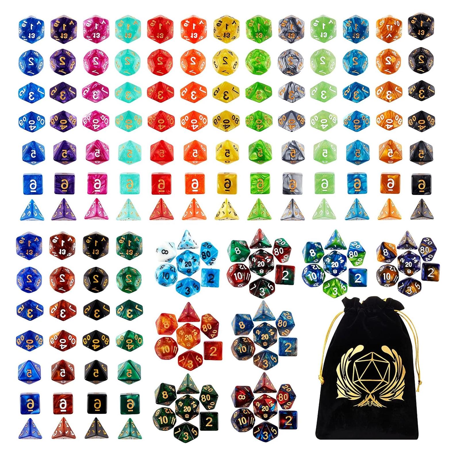 Conjunto de Dados DND VECTOP 175 Piezas con Bolsa de Franela