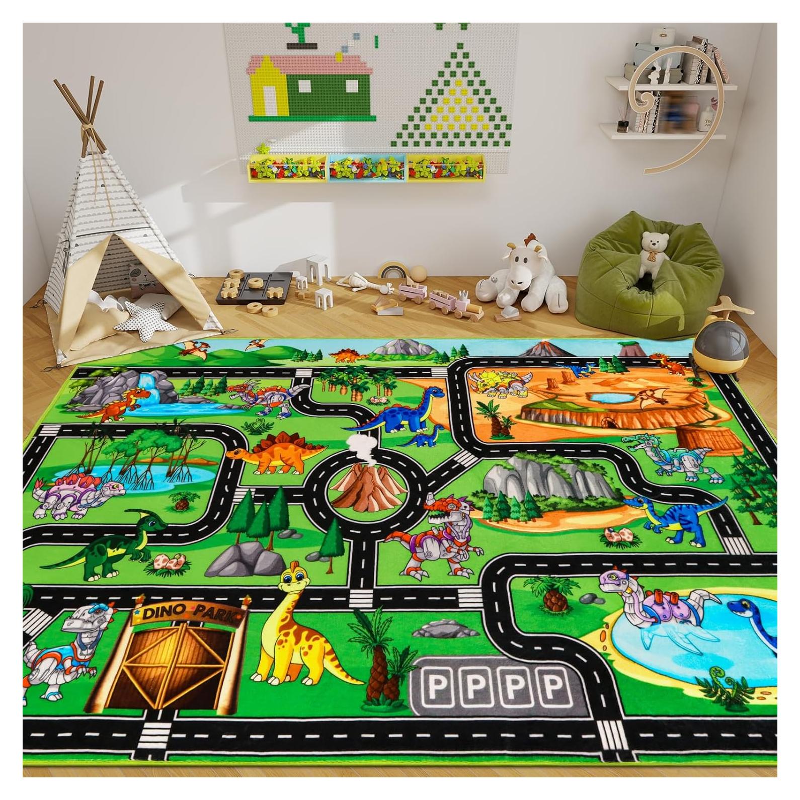 Alfombra de Juego DINSUMRUG Dinosaurios 149.86 x 100.08 cm