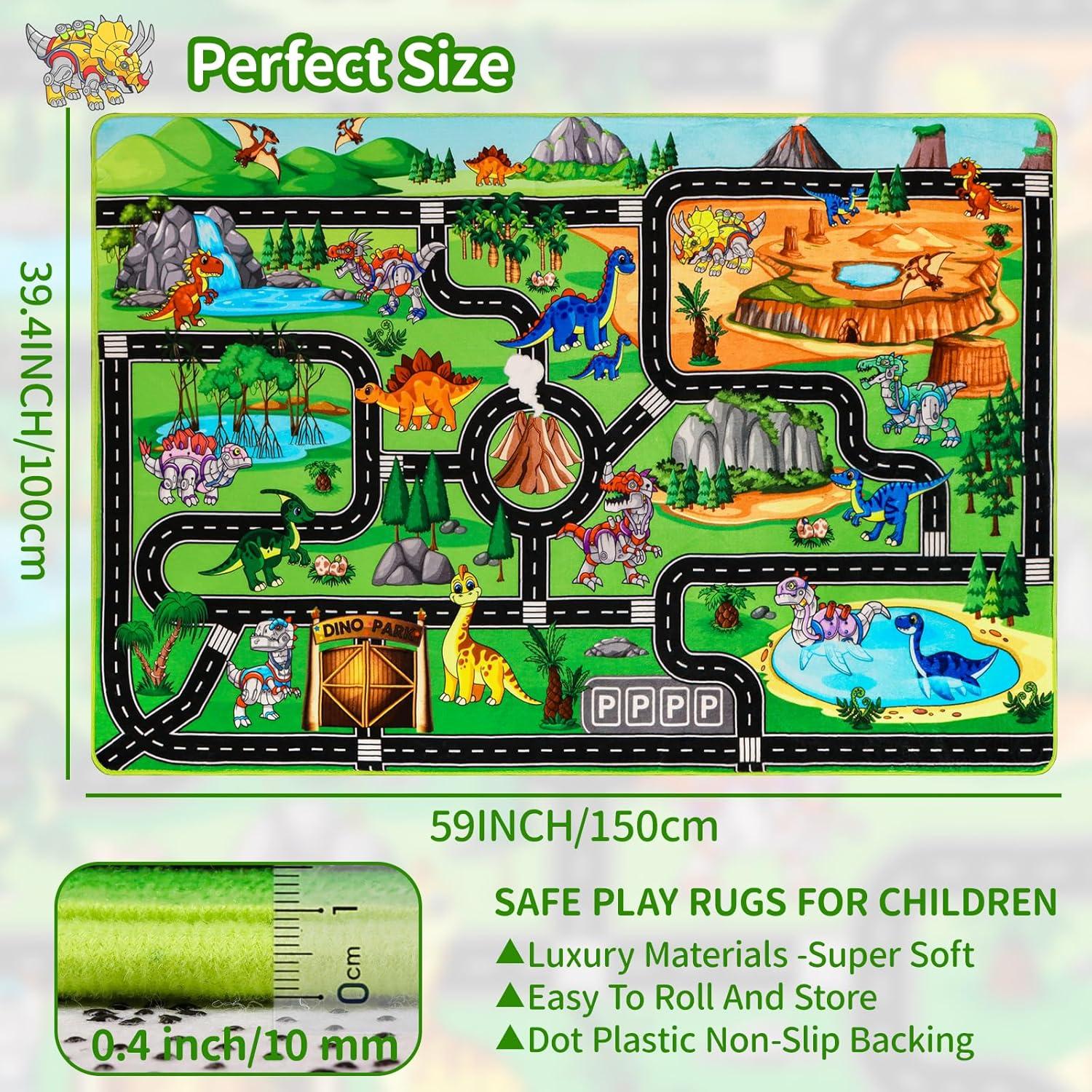 Alfombra de Juego DINSUMRUG Dinosaurios 149.86 x 100.08 cm