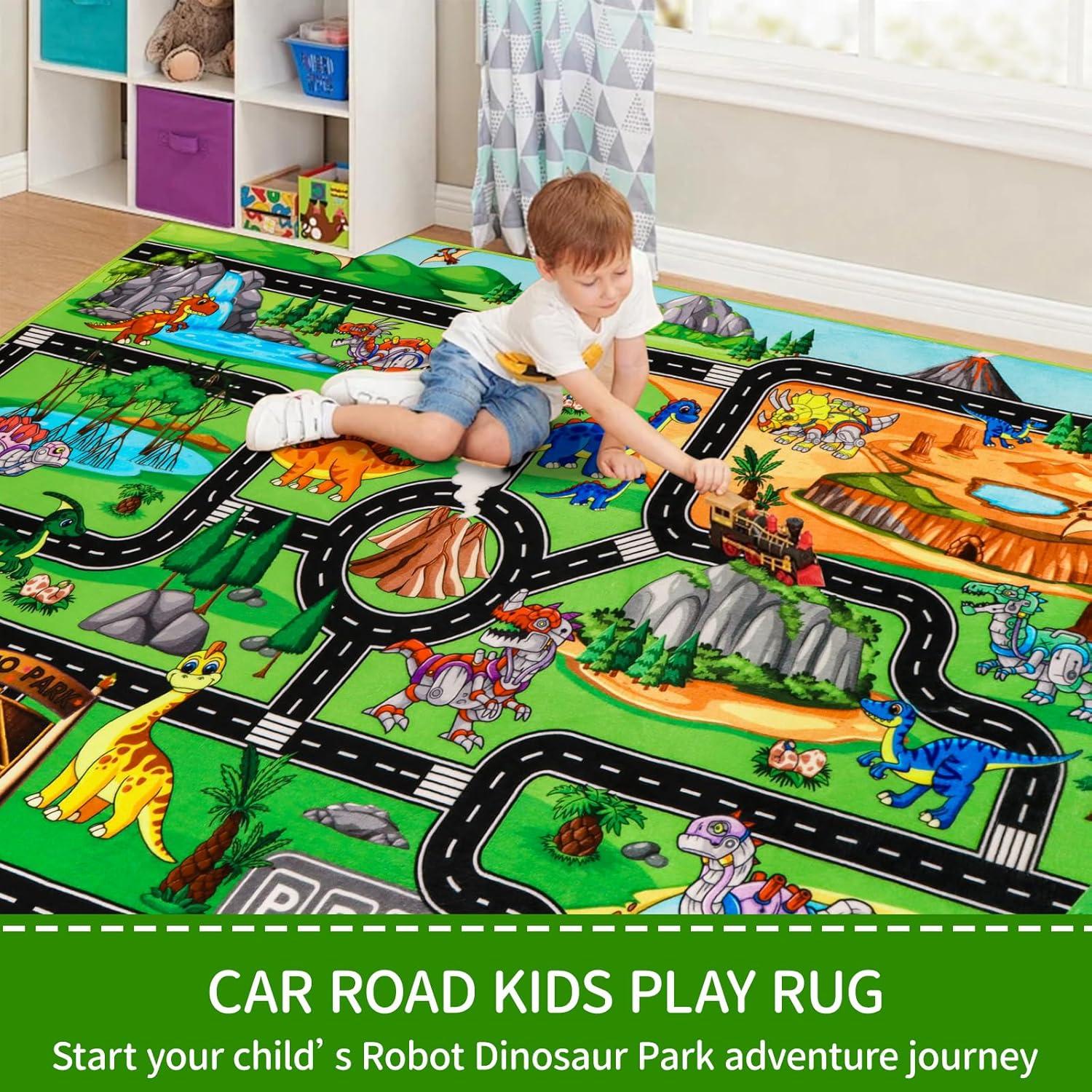 Alfombra de Juego DINSUMRUG Dinosaurios 149.86 x 100.08 cm