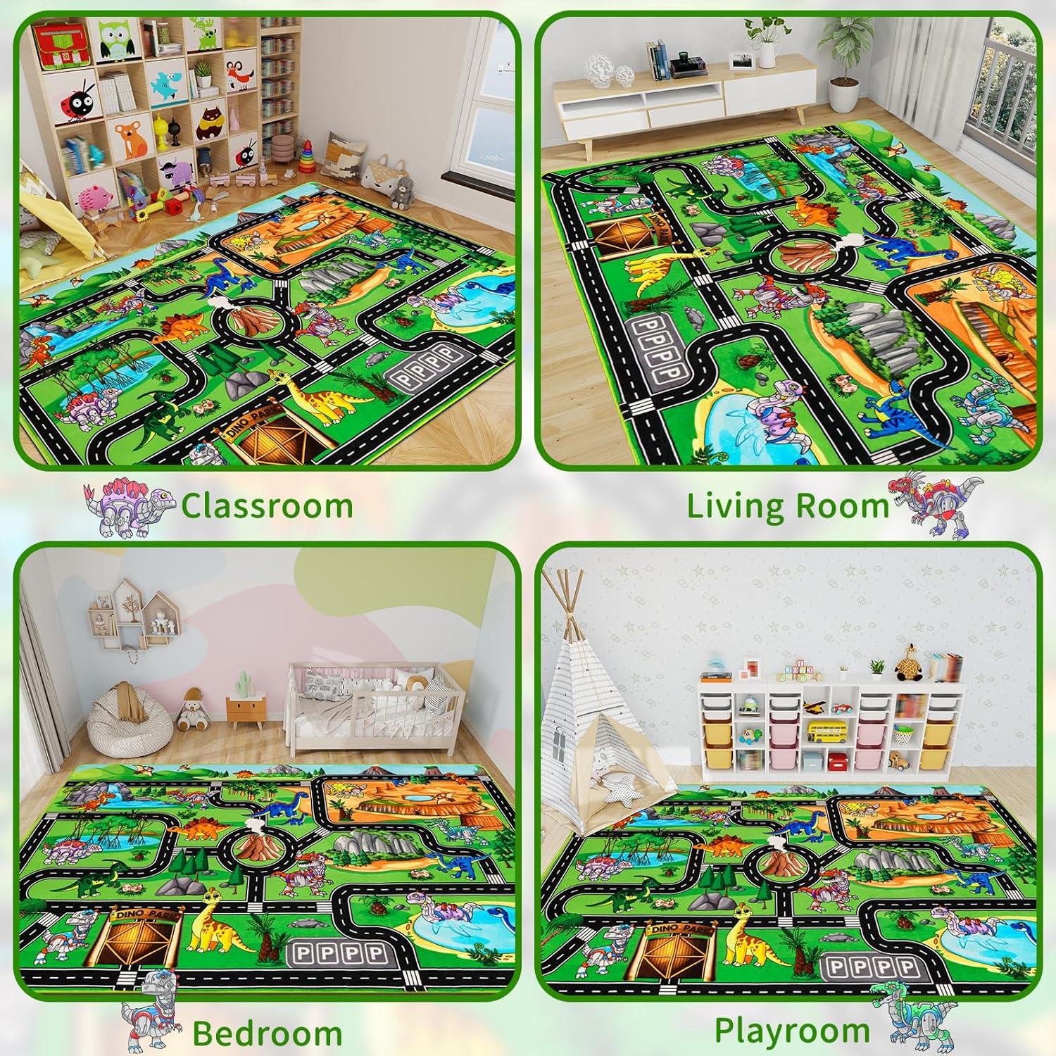 Alfombra de Juego DINSUMRUG Dinosaurios 149.86 x 100.08 cm