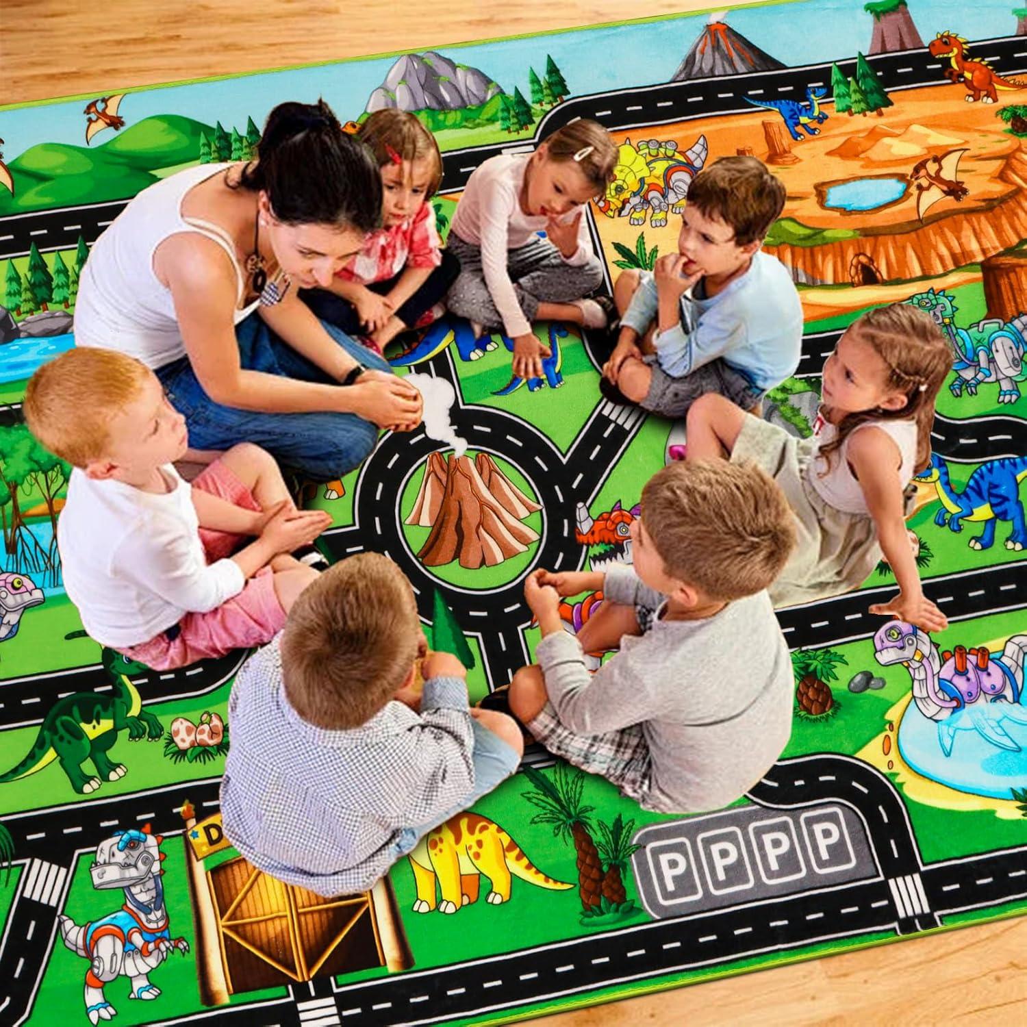 Alfombra de Juego DINSUMRUG Dinosaurios 149.86 x 100.08 cm