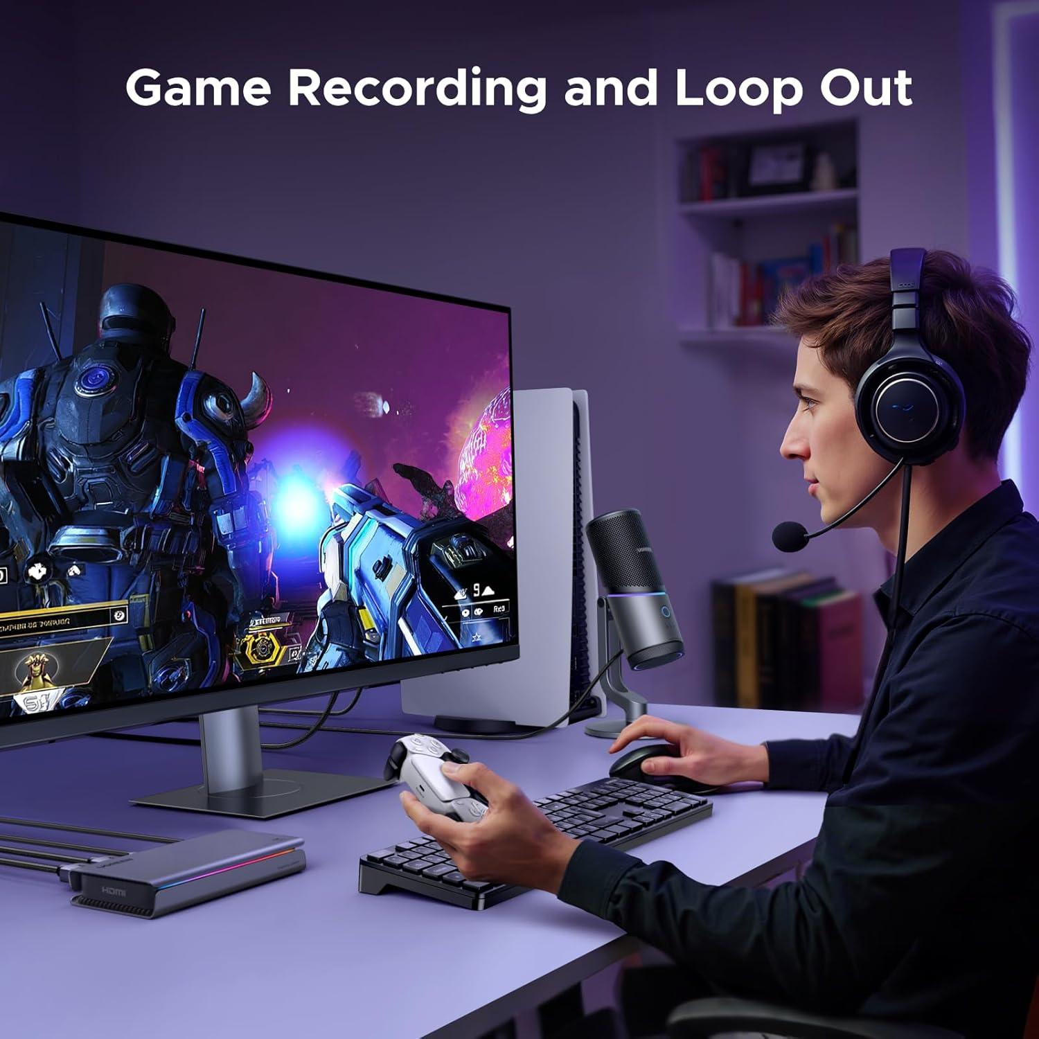 Tarjeta de Captura UGREEN 4K 144Hz HDMI a USB 3.2 con Micrófono