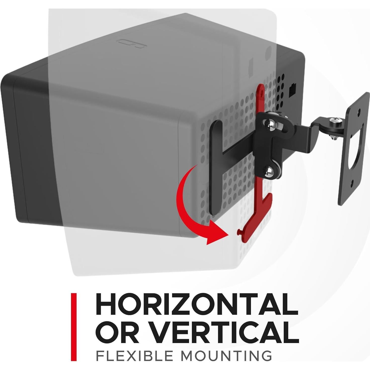 Soporte de Pared Soundbass PLAY:3 Negro, Inclinación y Giro Ajustable