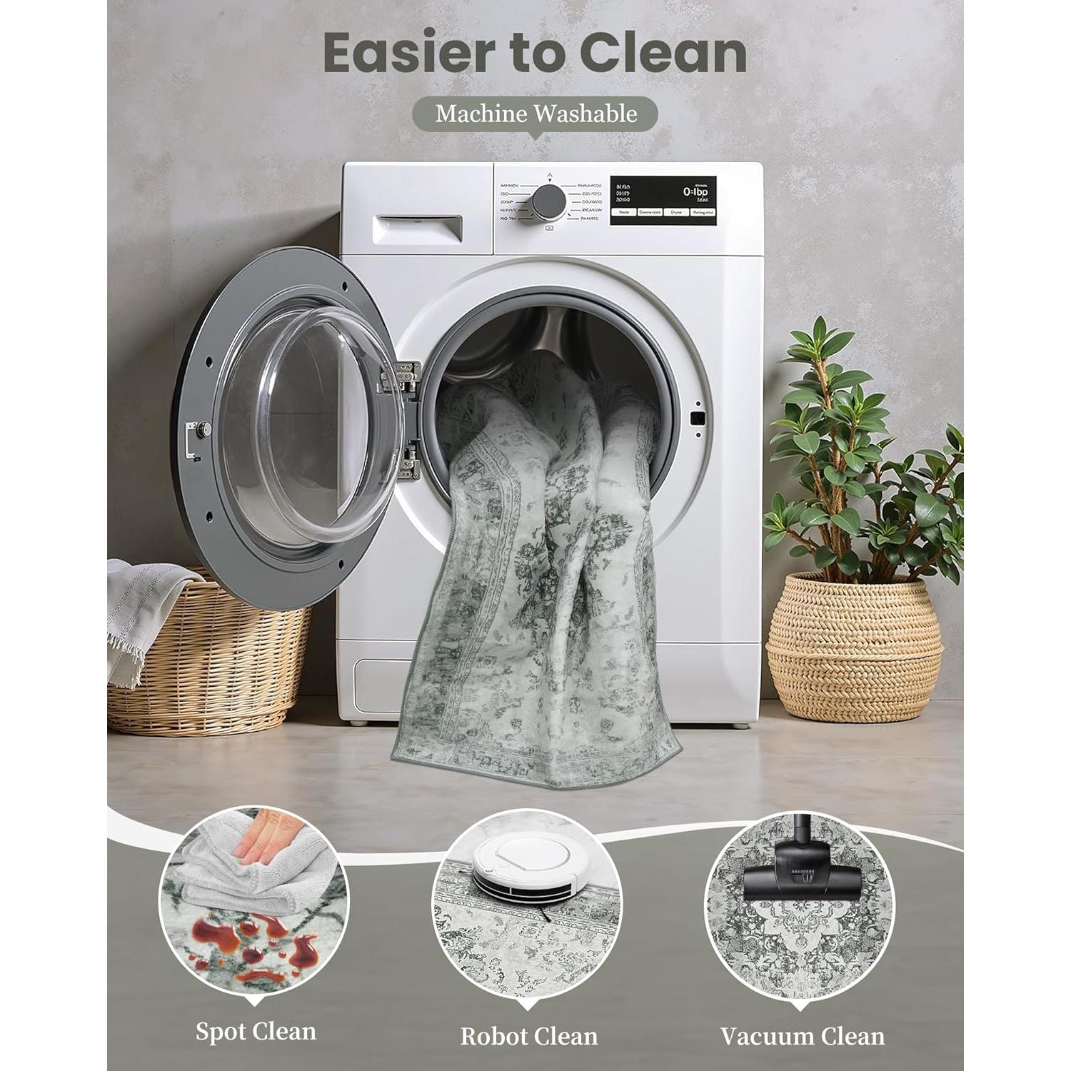 Alfombra Runner Antideslizante OTAHGK 2x10 Gris Boho Lavable