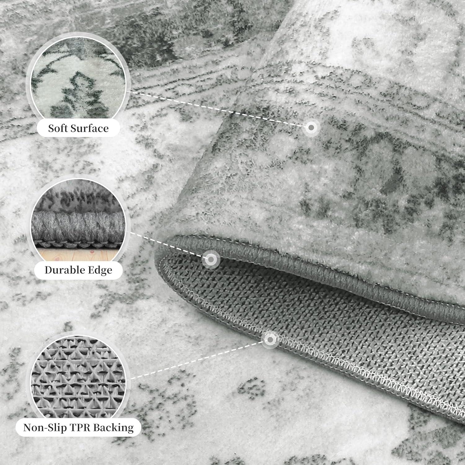 Alfombra Runner Antideslizante OTAHGK 2x10 Gris Boho Lavable