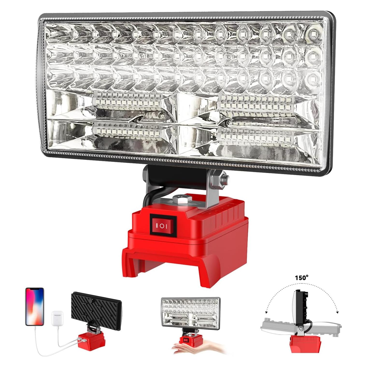 Luz de trabajo LED DEMIMA 20V 5400 lúmenes USB portátil