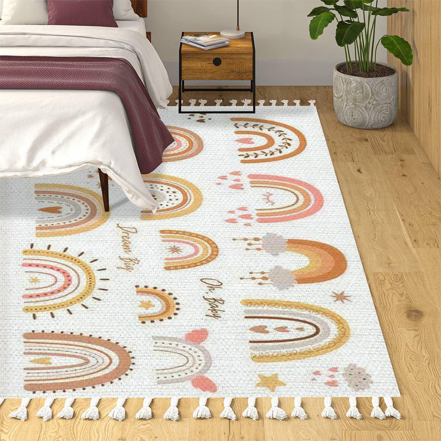 Alfombra Redonda Boho JBNJANKDAV 90x150cm Multi5 Diseño Infantil