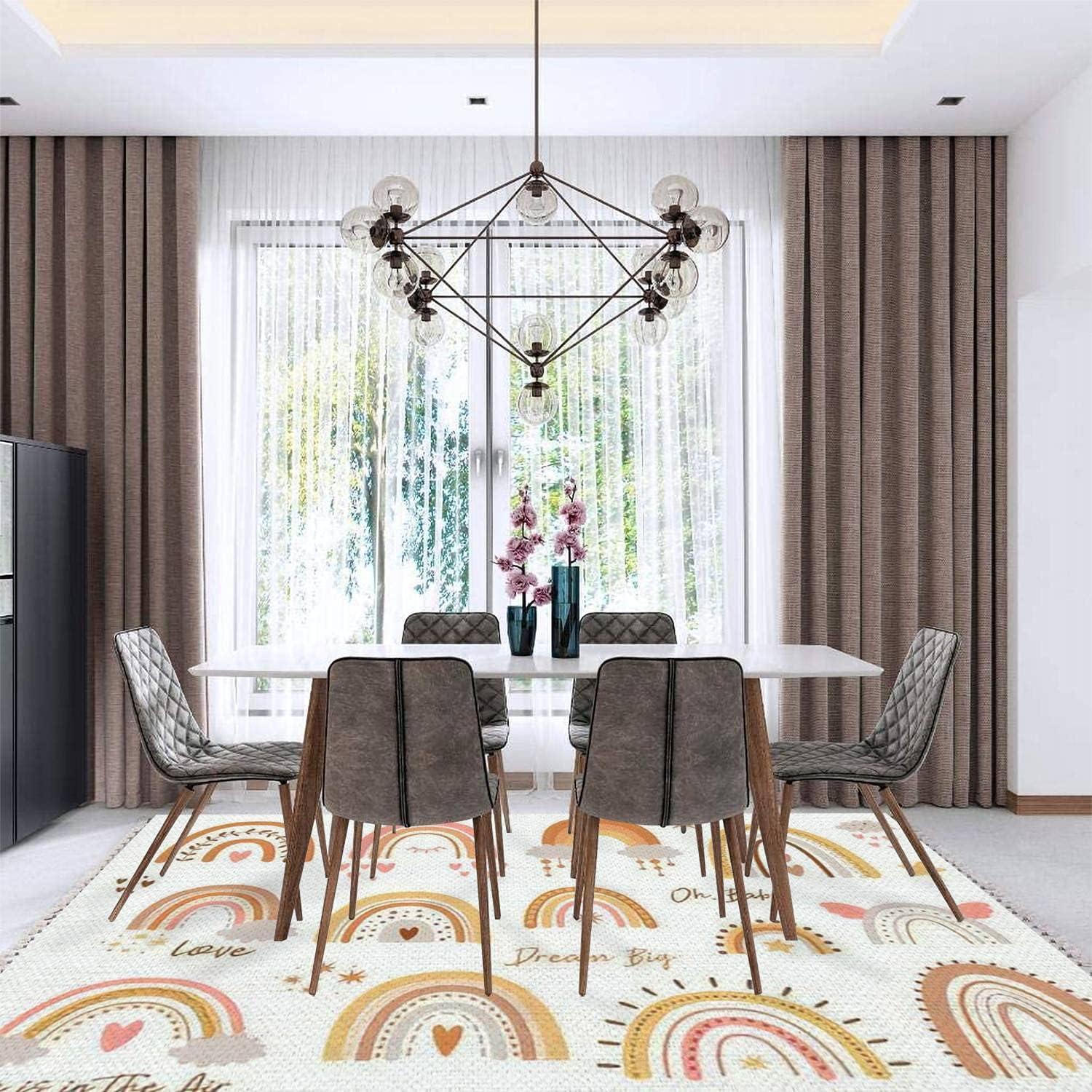 Alfombra Redonda Boho JBNJANKDAV 90x150cm Multi5 Diseño Infantil