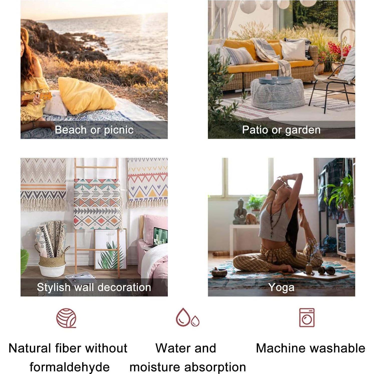 Alfombra Redonda Boho JBNJANKDAV 90x150cm Multi5 Diseño Infantil