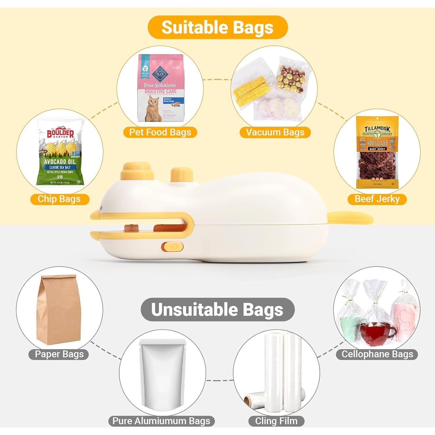 Sellador de Bolsas Mini 3 en 1 Astraescly - Portátil y Magnético