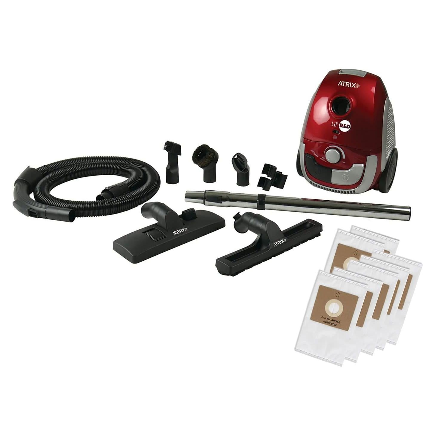 Aspiradora de Canasta Atrix Lil Roja HEPA 1200W Paquete Premium