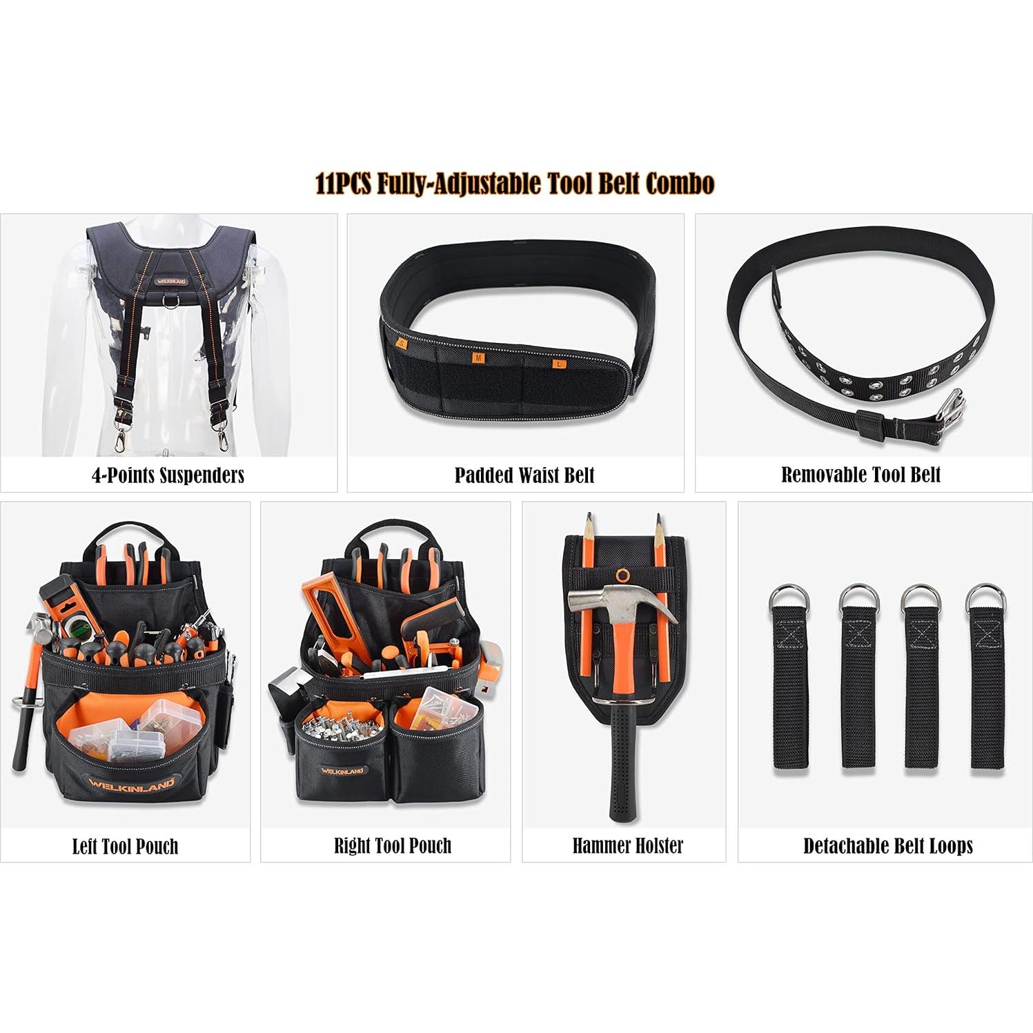 Cinturón de Herramientas Welkinland 39 Bolsillos Ajustable