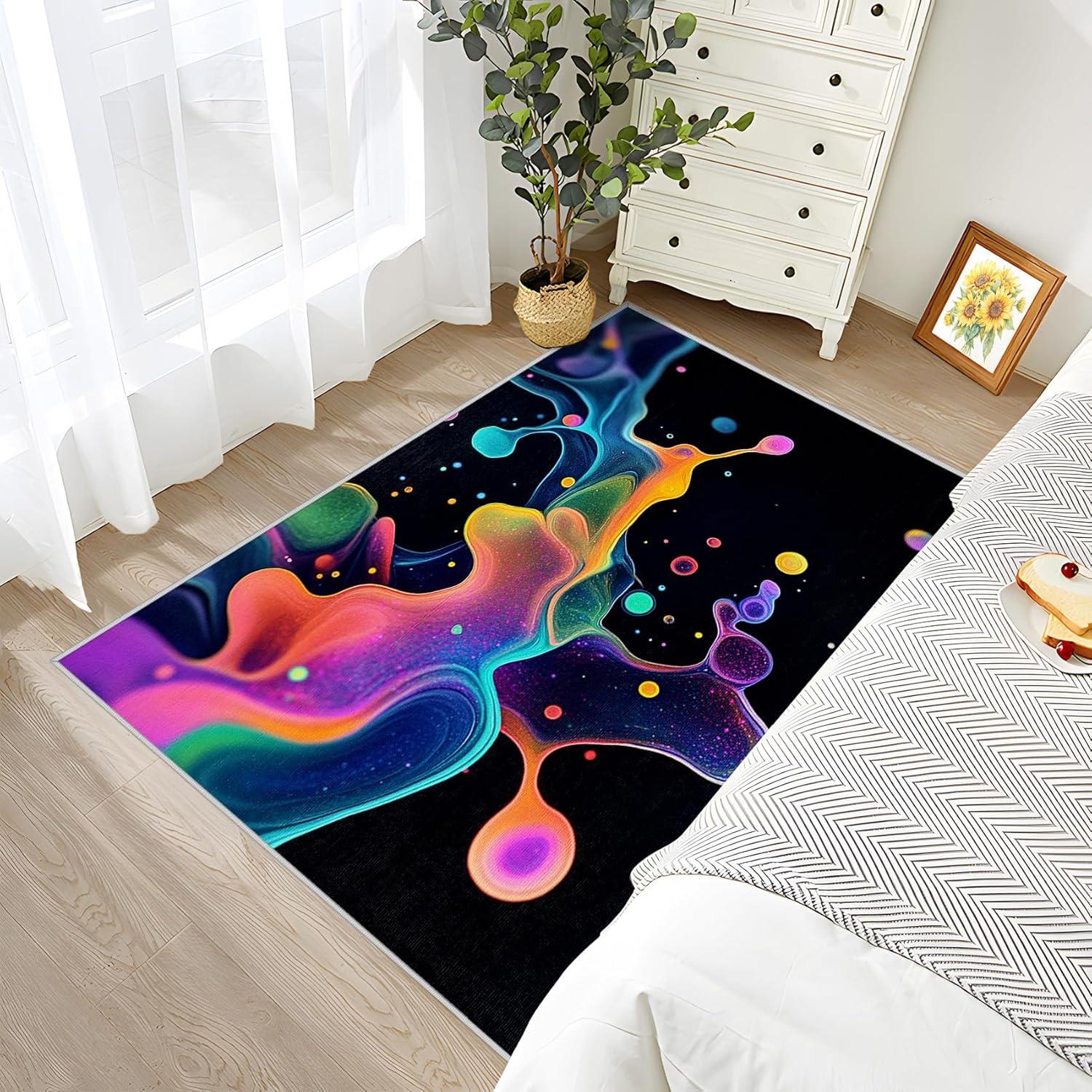 Alfombra Abstracta 8x10 Zoainuos Multicolor Antideslizante