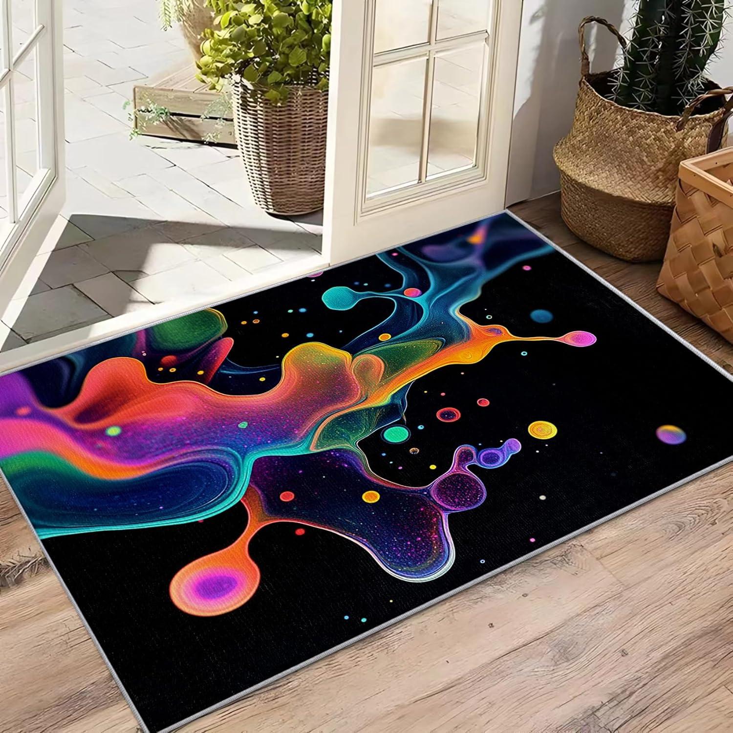 Alfombra Abstracta 8x10 Zoainuos Multicolor Antideslizante