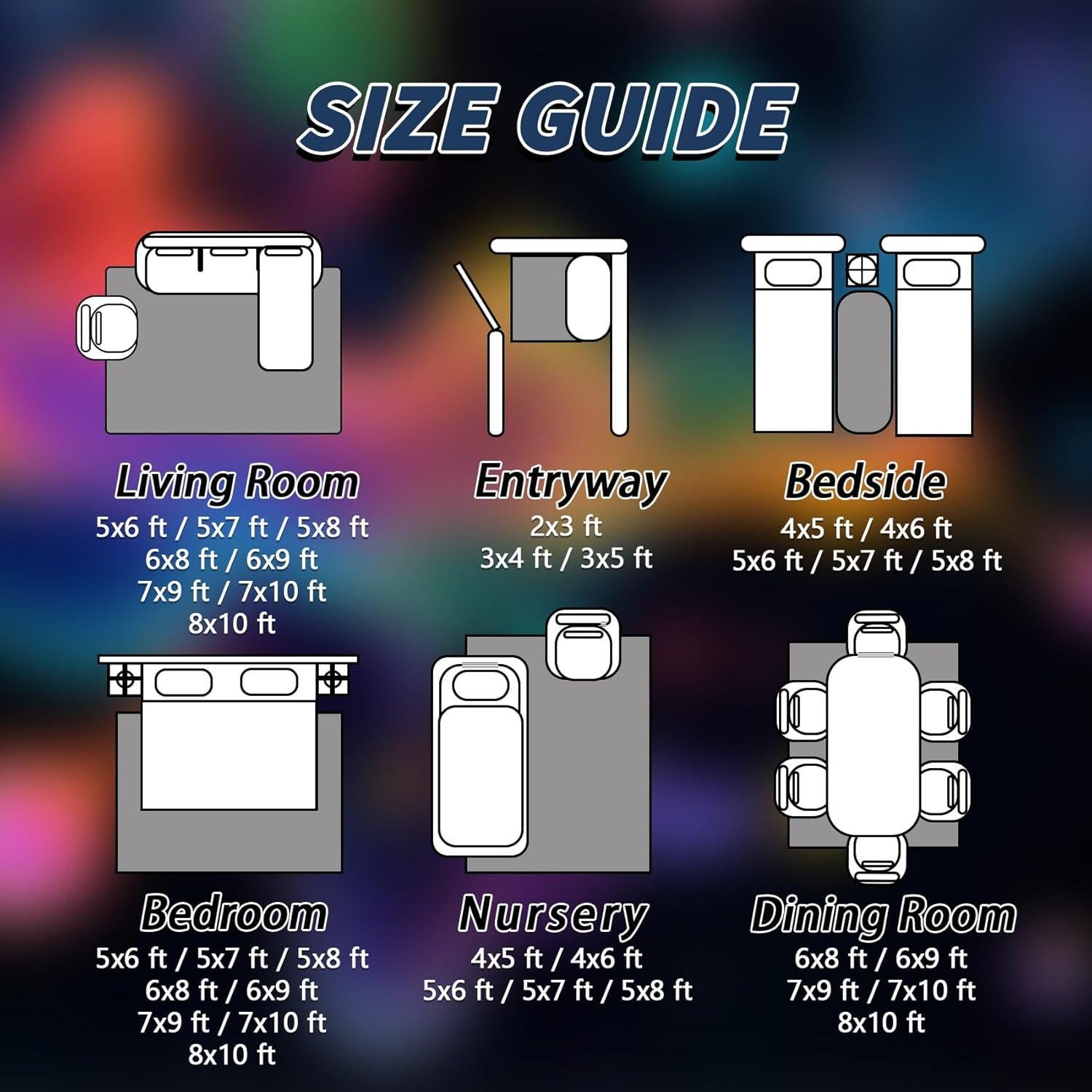 Alfombra Abstracta 8x10 Zoainuos Multicolor Antideslizante