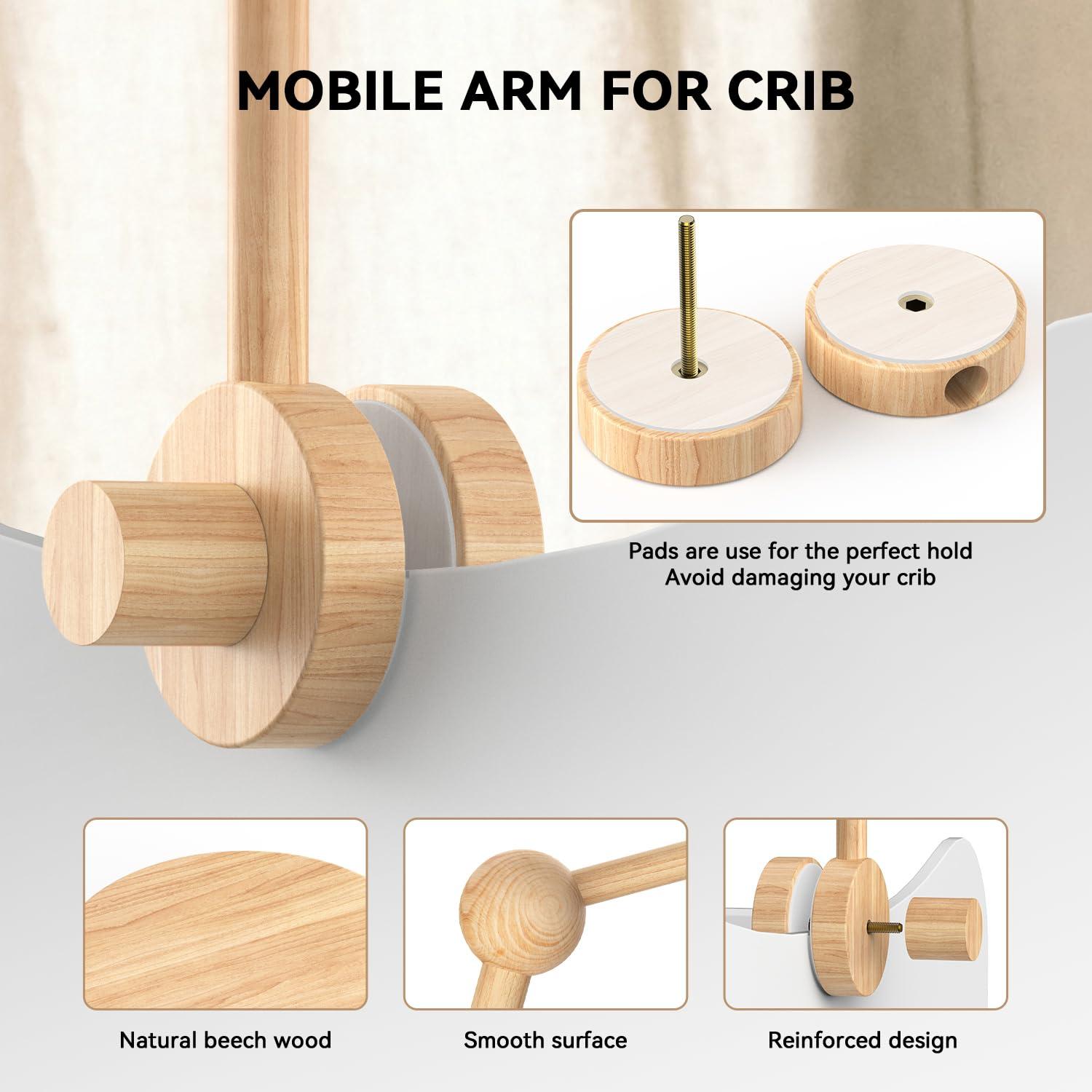 Brazo de Móvil para Cuna FEISIKE de Madera Natural 86 cm