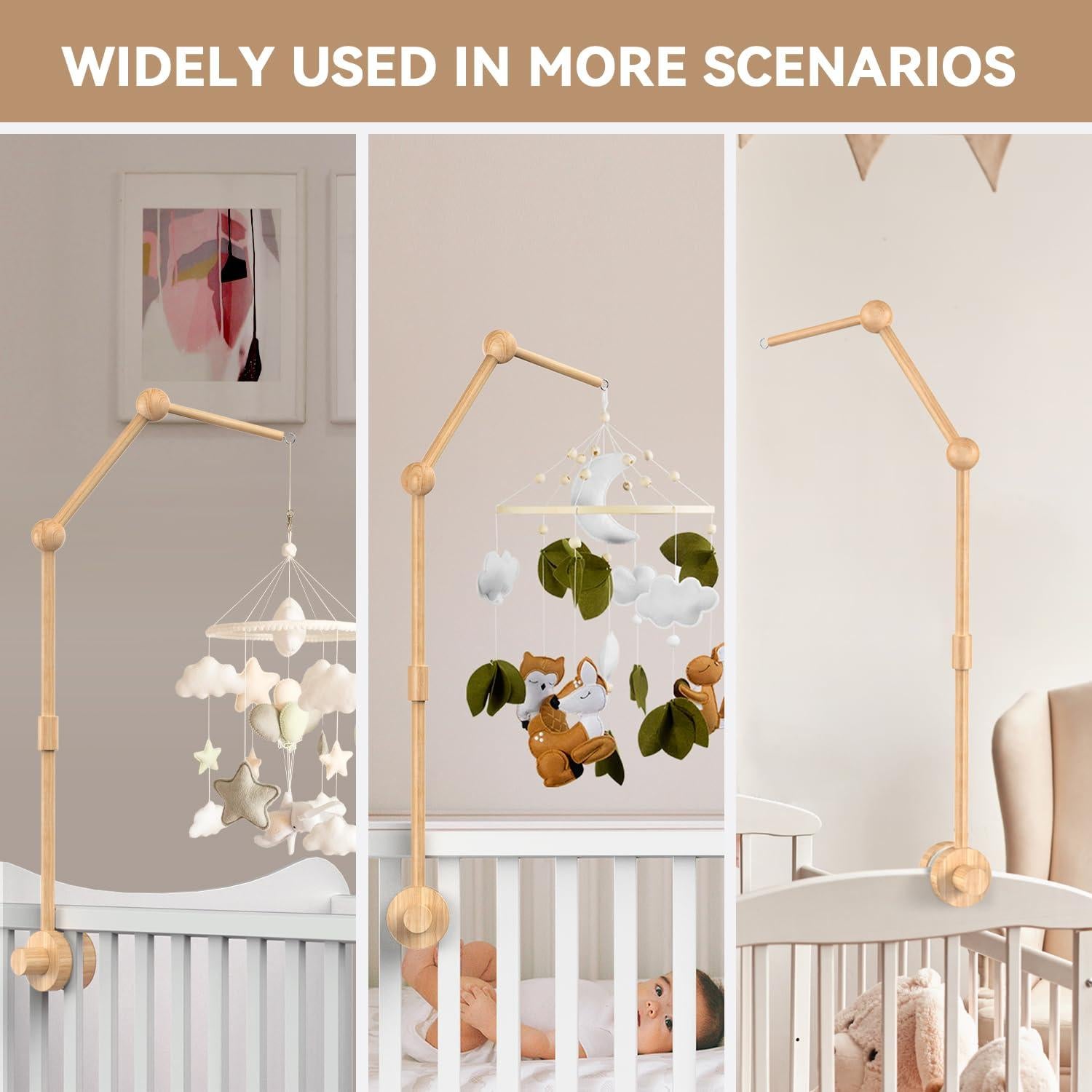 Brazo de Móvil para Cuna FEISIKE de Madera Natural 86 cm