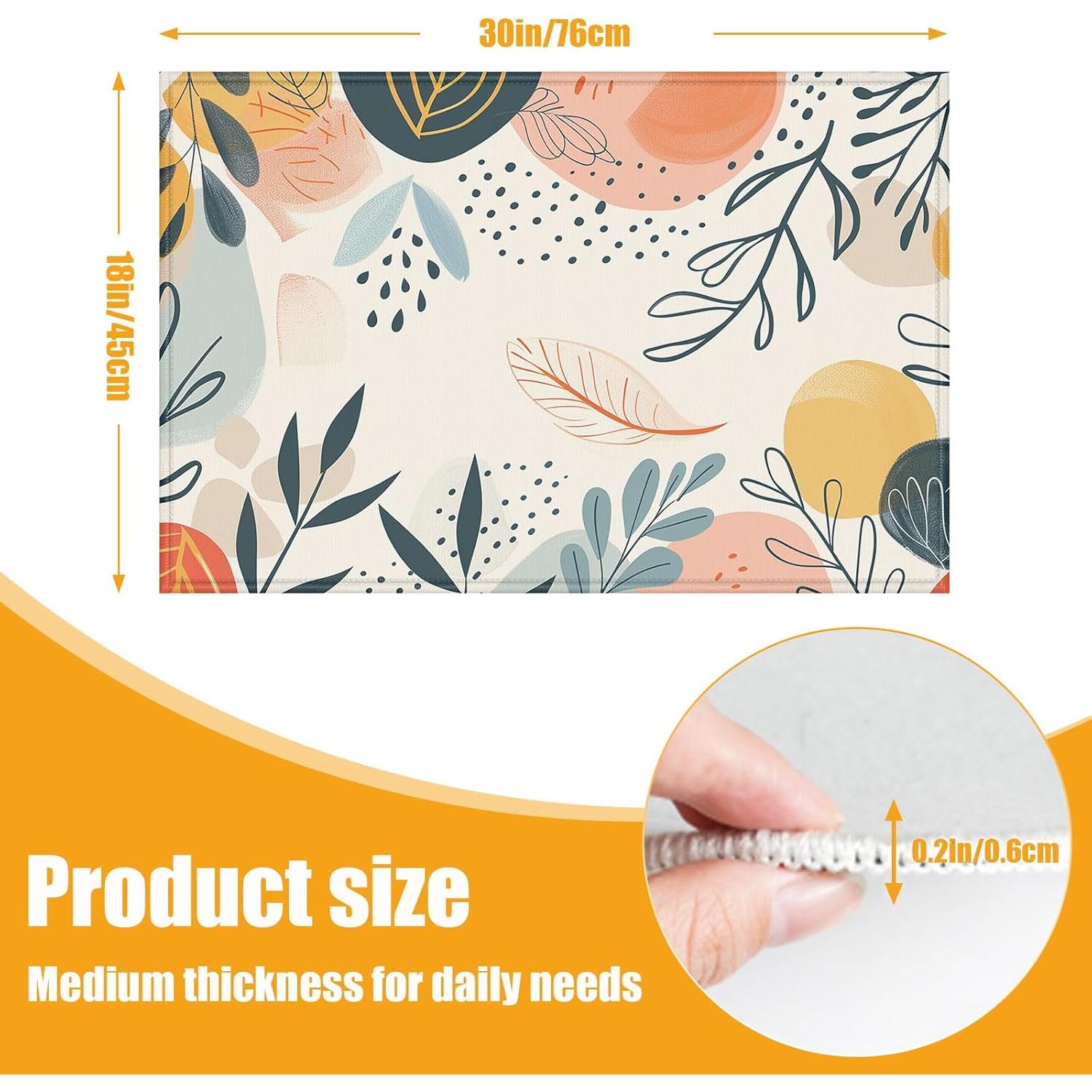 Alfombra de Baño Duibel Hojas Tropicales 76x43 cm Antideslizante