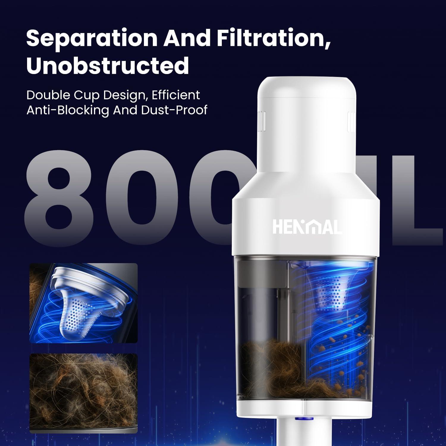 Aspiradora Vertical HENMAL H01 600W con Filtro HEPA y Accesorios