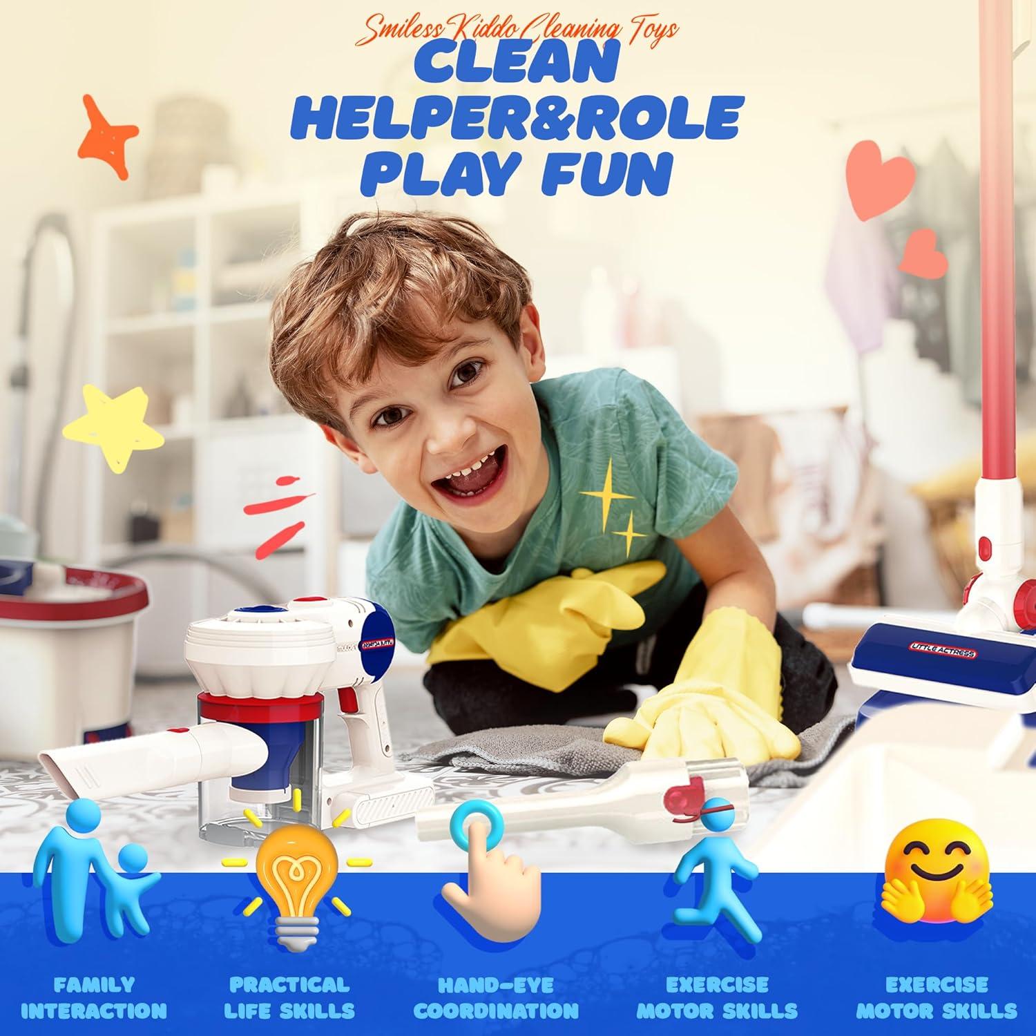 Aspiradora de Juguete para Niños SMILESSKIDDO 3 en 1 Segura