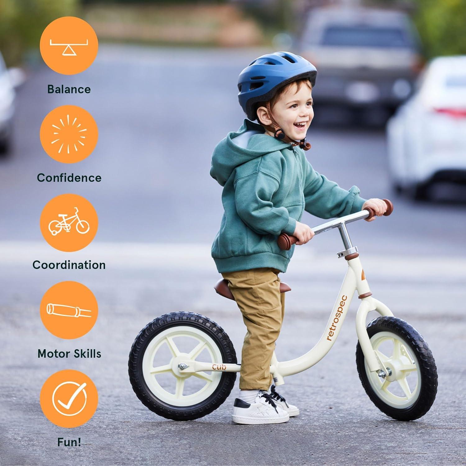 Bicicleta de Equilibrio Retrospec Cub Rosa 12" para Niños 2-5 Años