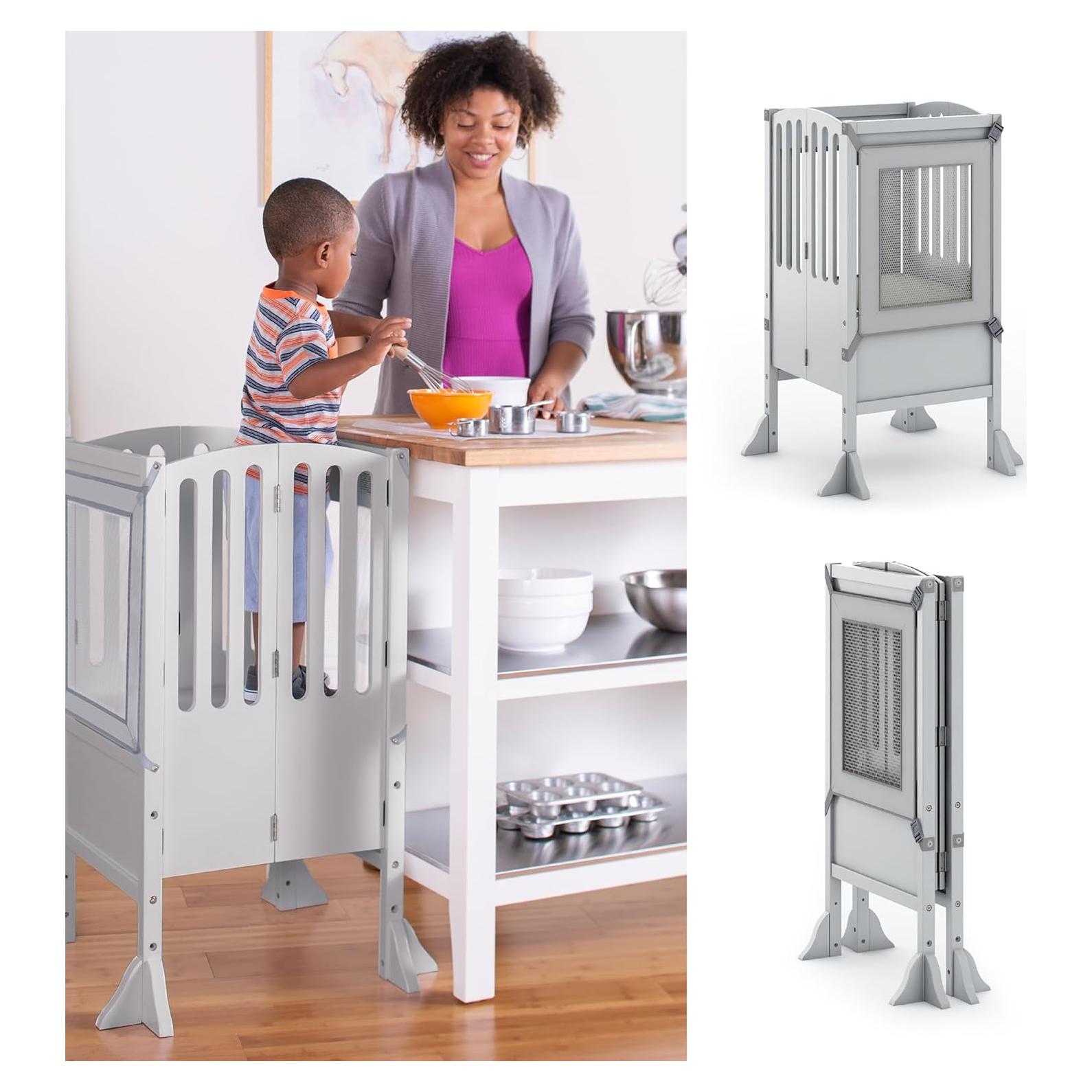 Taburete de Cocina Plegable Guidecraft Contemporáneo Gris 91.4 cm