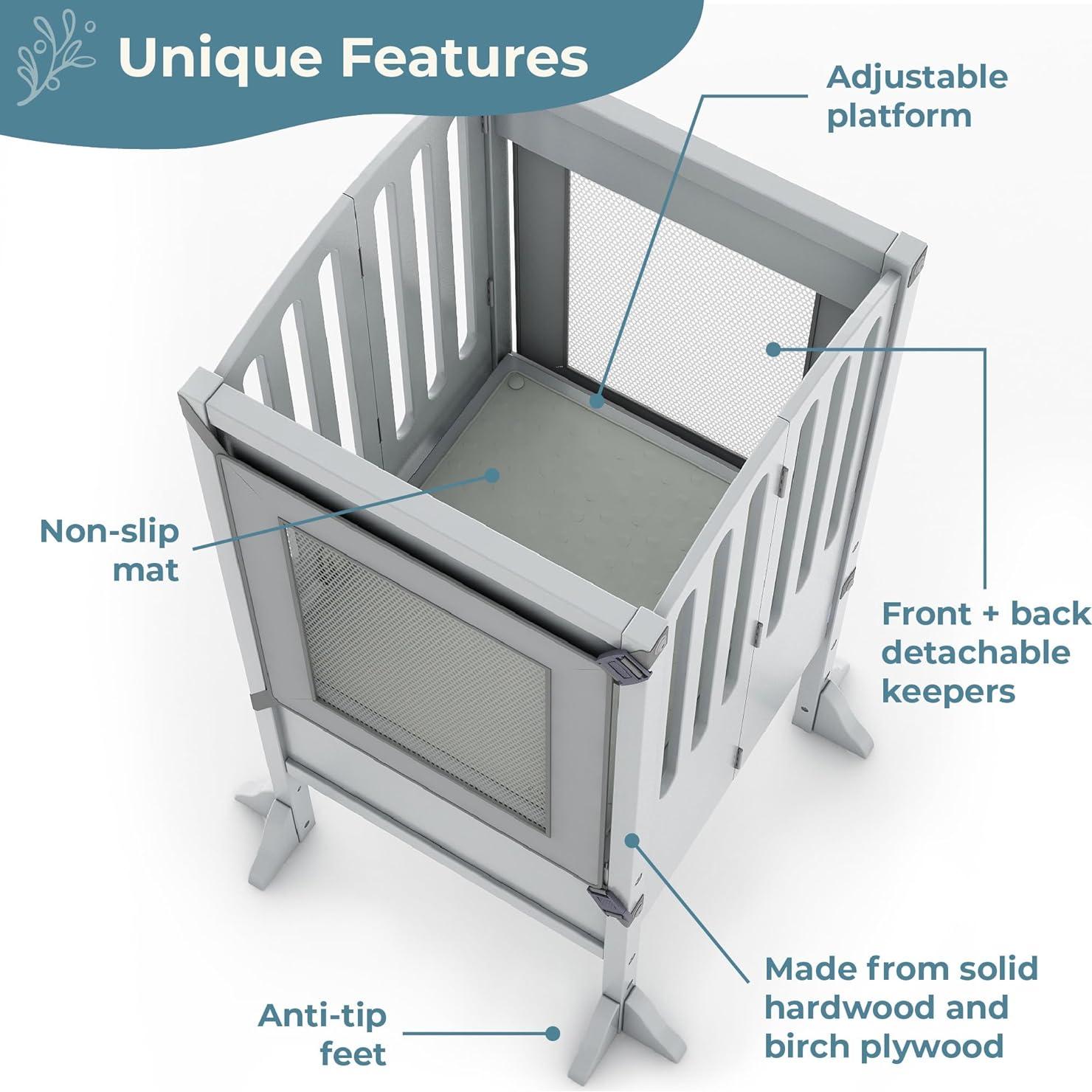 Taburete de Cocina Plegable Guidecraft Contemporáneo Gris 91.4 cm