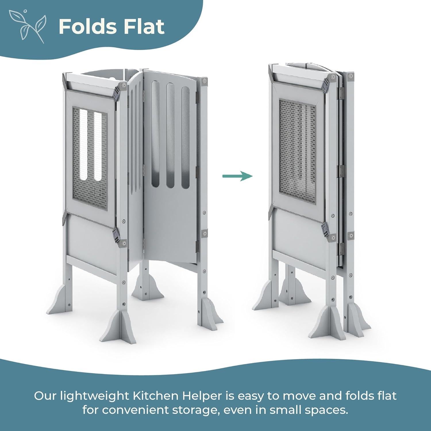 Taburete de Cocina Plegable Guidecraft Contemporáneo Gris 91.4 cm