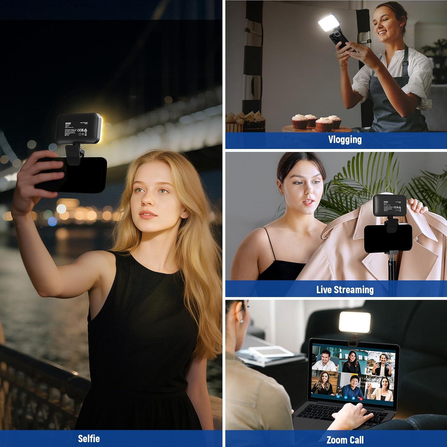 Luz LED para Selfie NEEWER N6, 66 LEDs, Compacta y Recargable