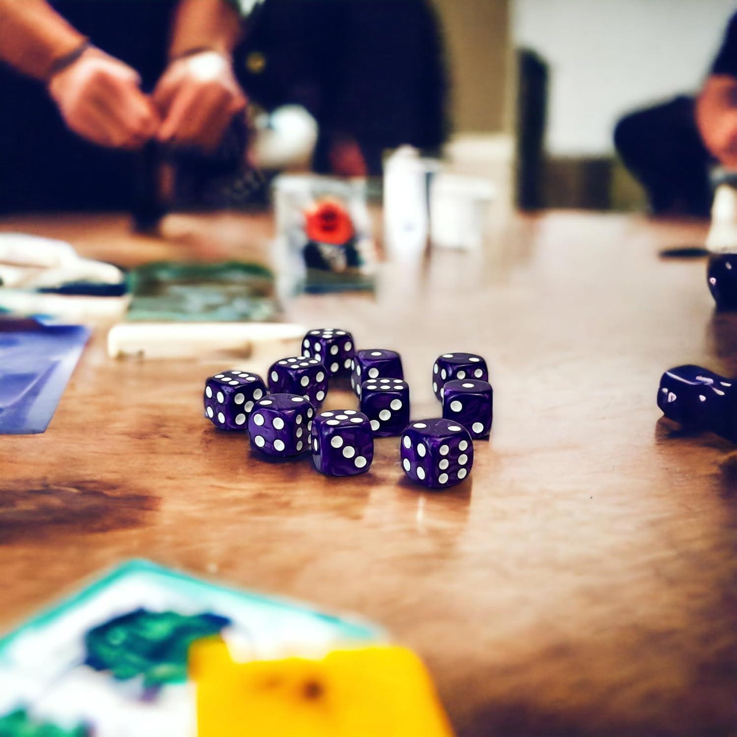 Luck Lab Paquete de 10 Dados D6 Acrílicos 16 mm Perla Púrpura