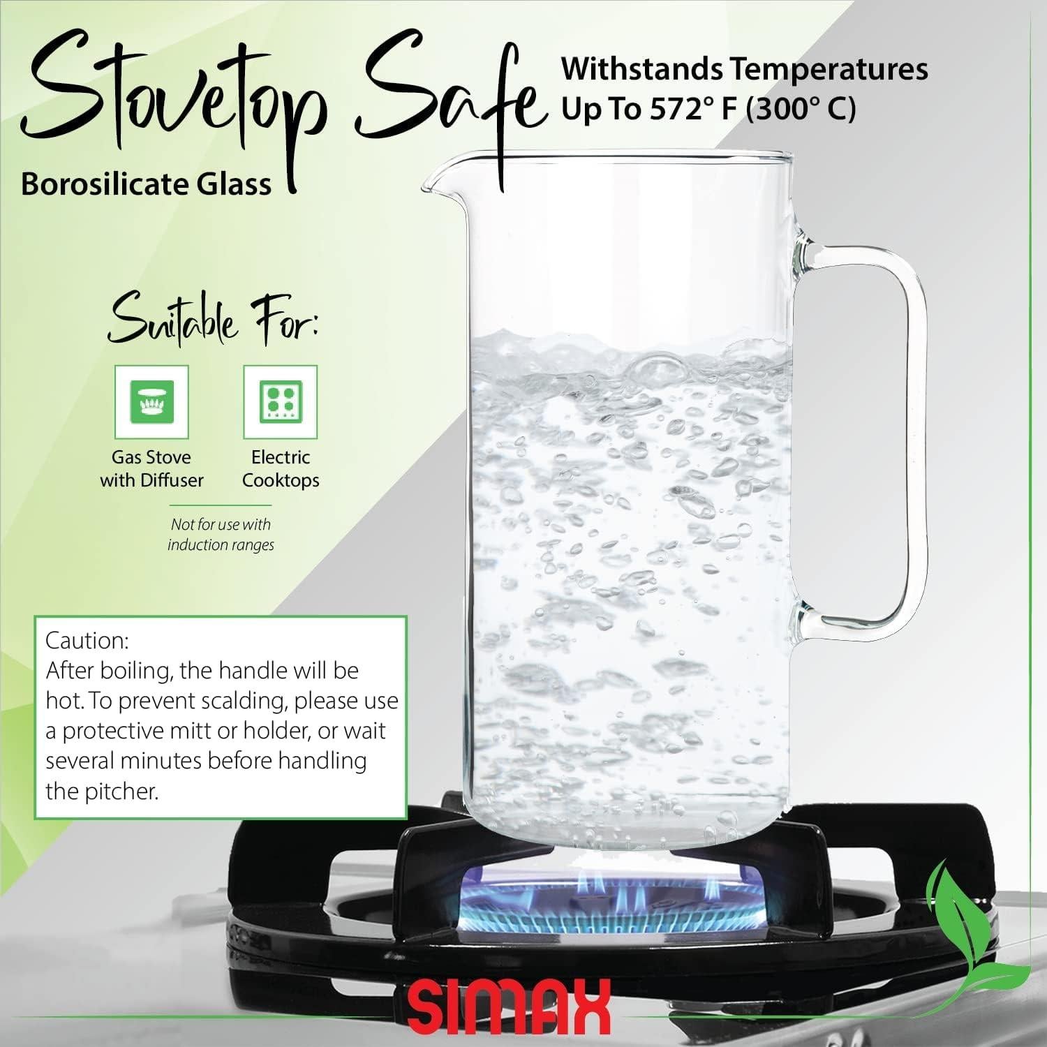 Jarra de Vidrio Borosilicato Simax 1 Litro Clásica Transparente