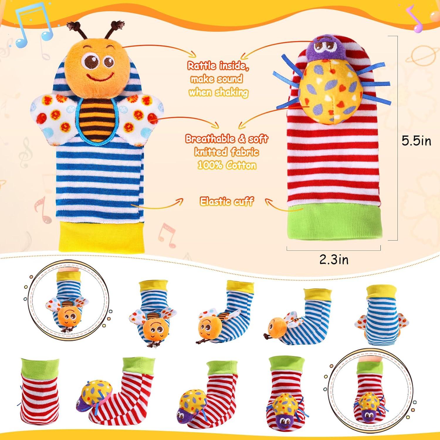 Conjunto de calcetines y sonajeros para bebés PADONISE